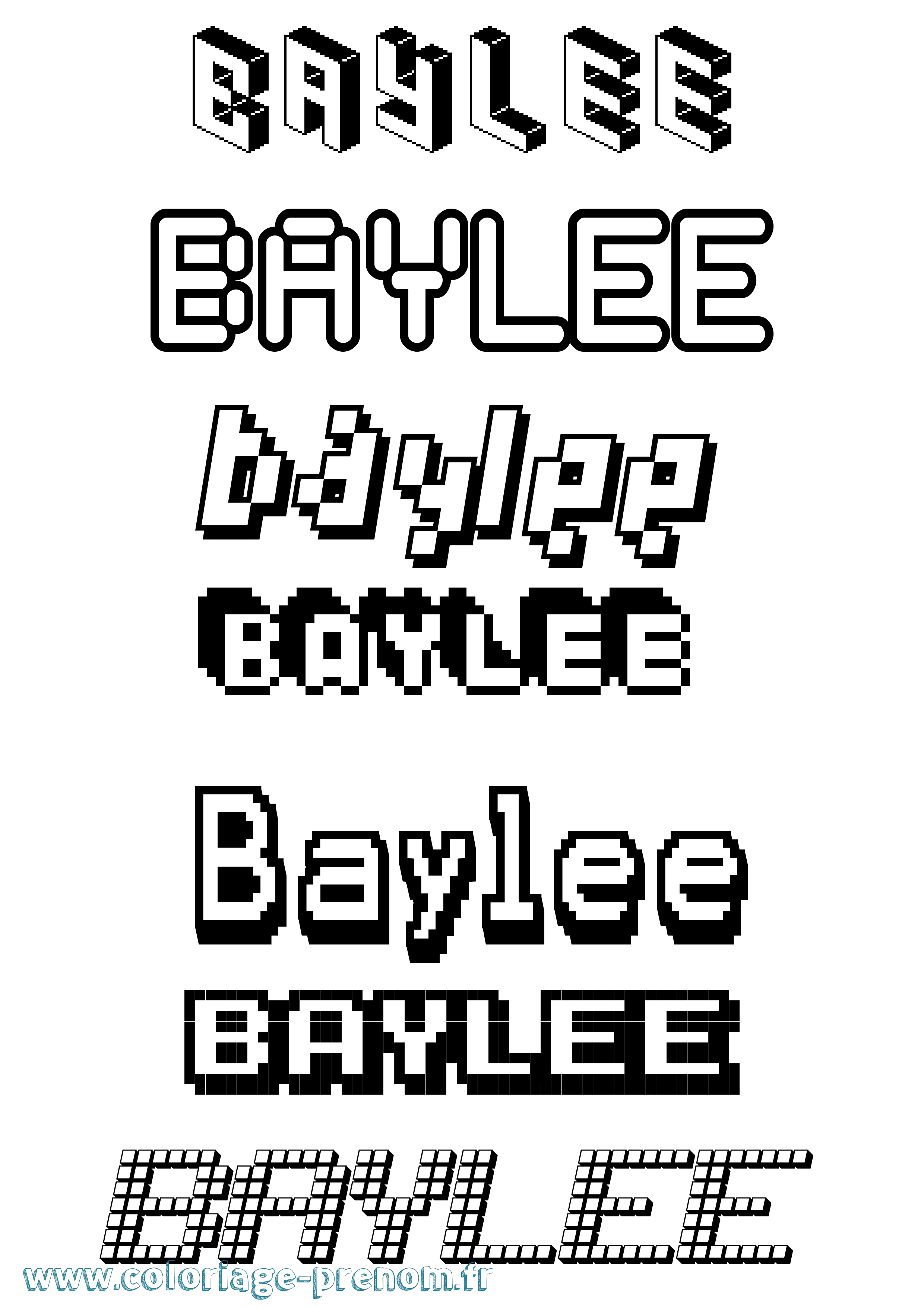 Coloriage Baylee Pixel Coloriage prénom Baylee Pixel