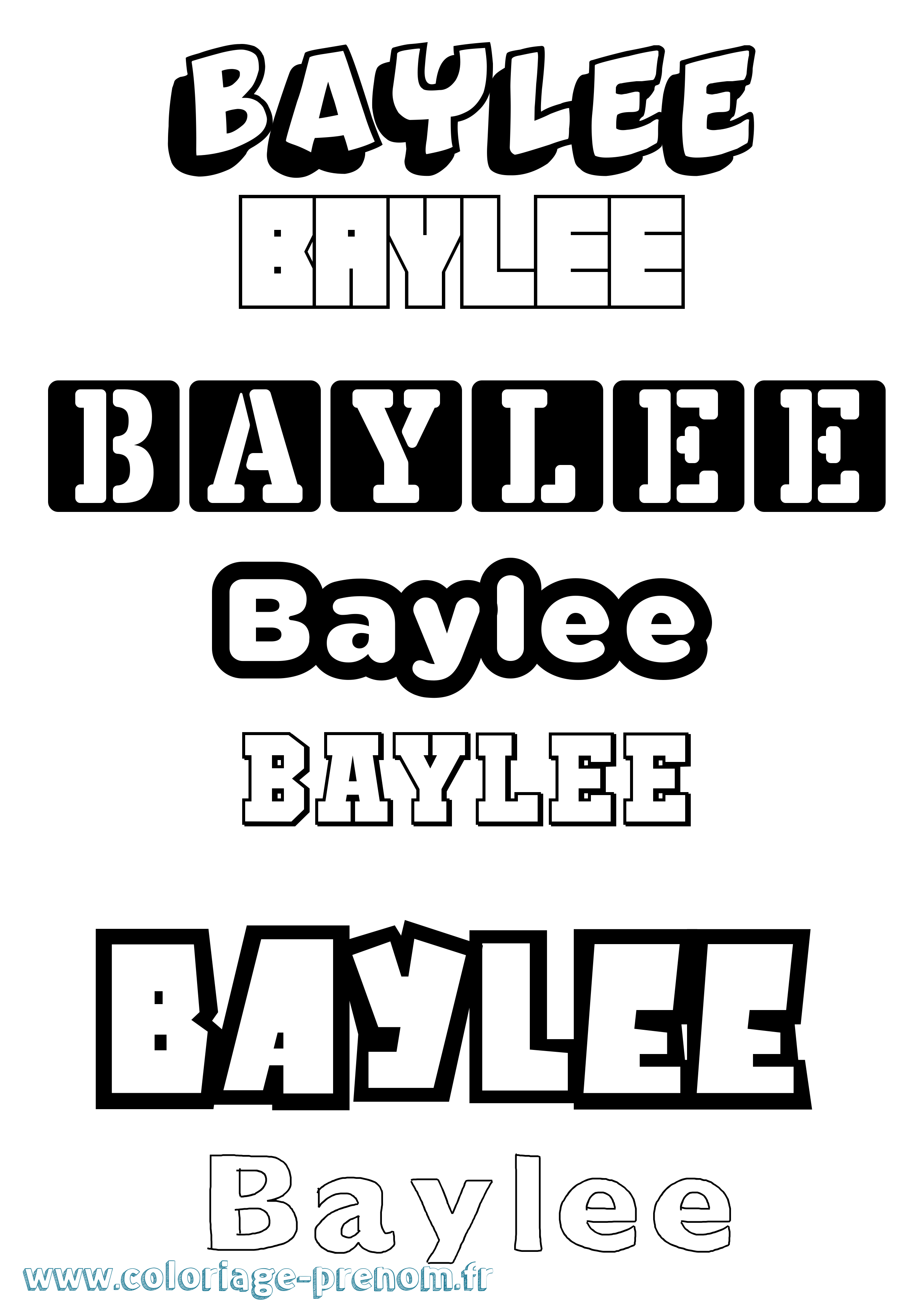 Coloriage Baylee Simple Coloriage prénom Baylee Simple