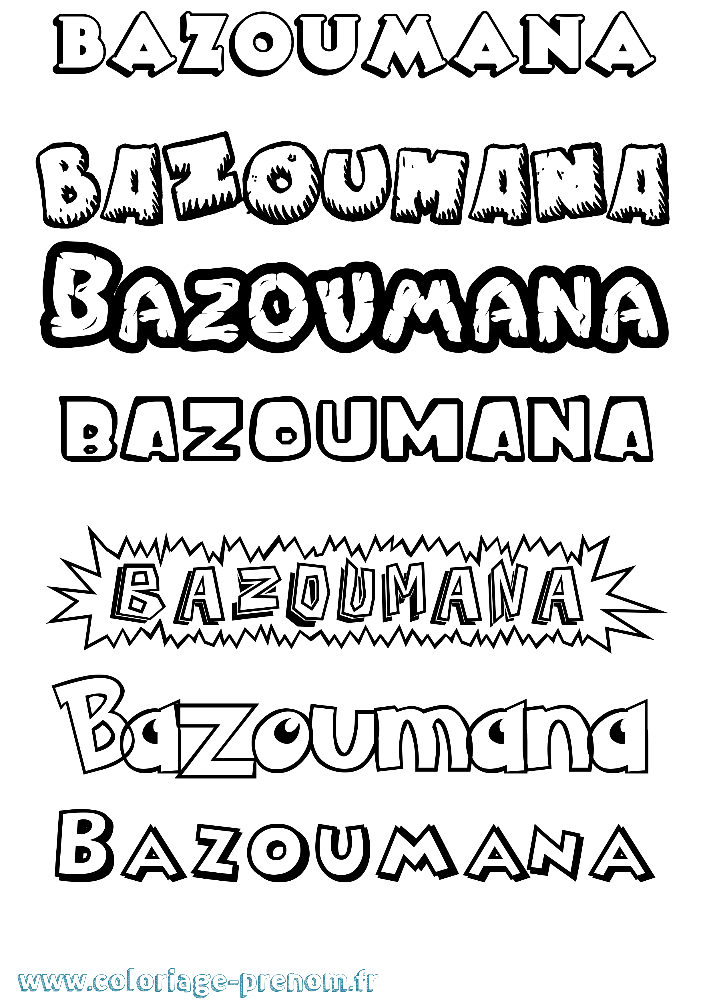 Coloriage Bazoumana Dessin Animé Coloriage prénom Bazoumana Dessin Animé