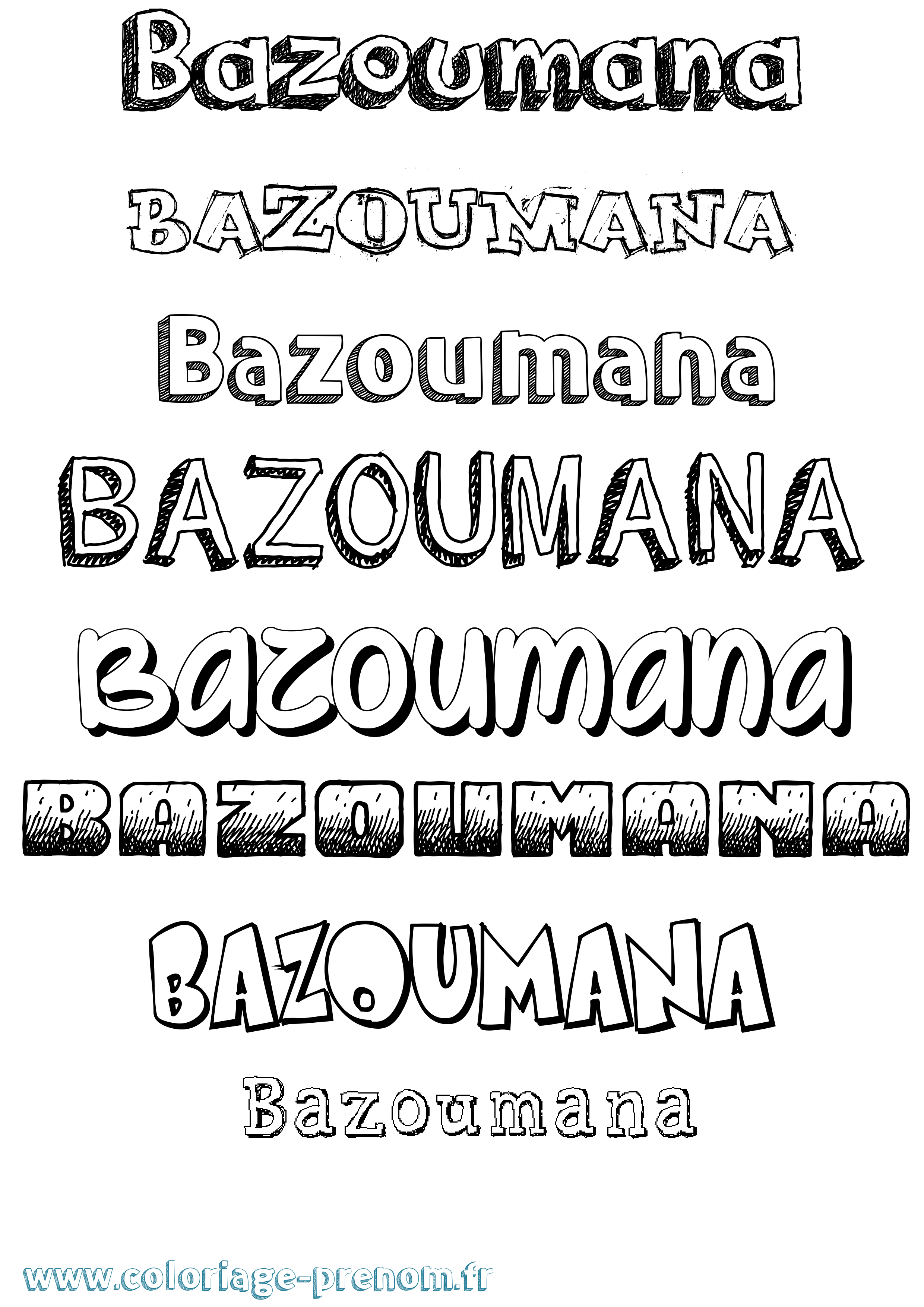 Coloriage Bazoumana Dessiné Coloriage prénom Bazoumana Dessiné