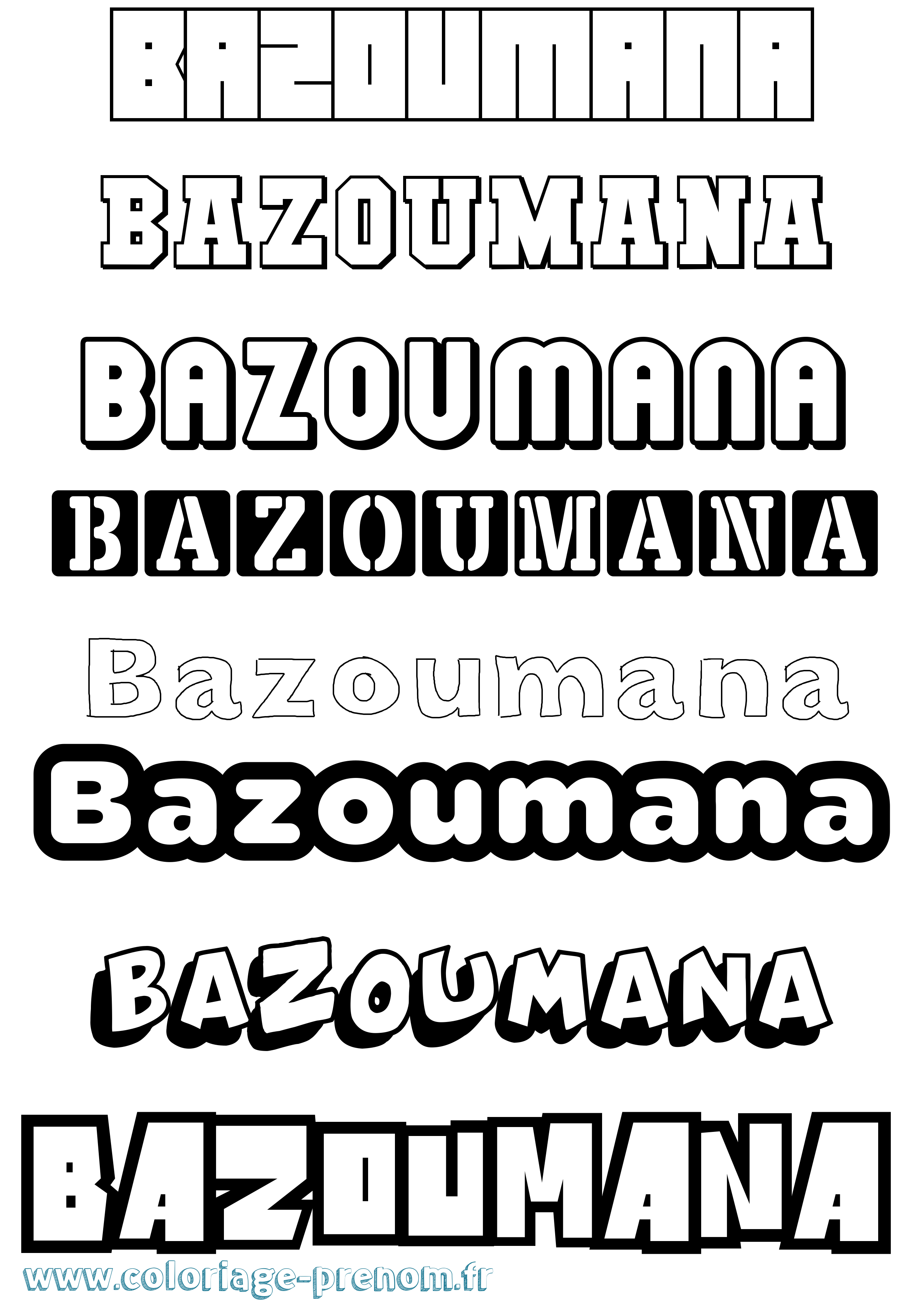 Coloriage Bazoumana Simple Coloriage prénom Bazoumana Simple
