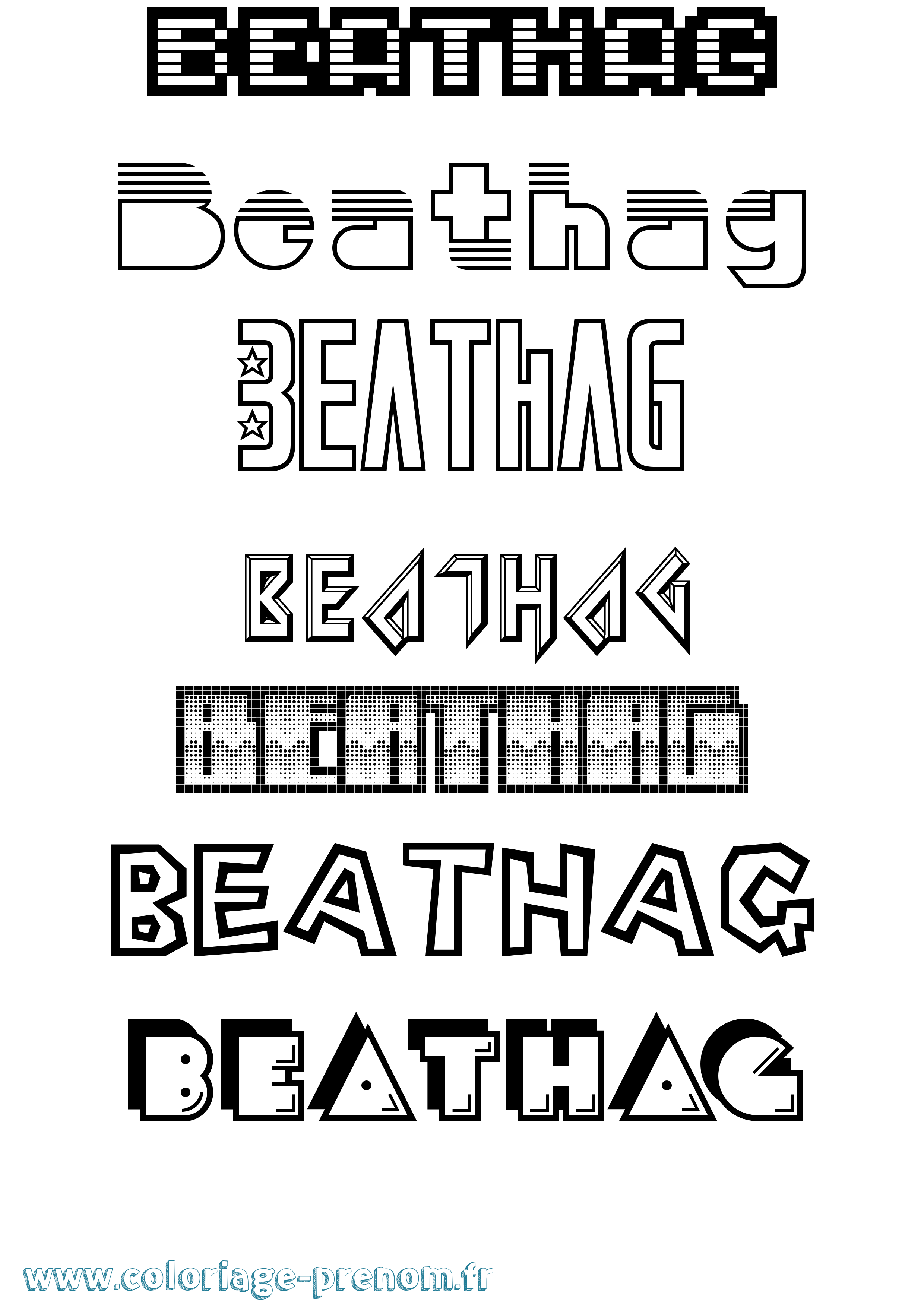 Coloriage prénom Beathag Jeux Vidéos