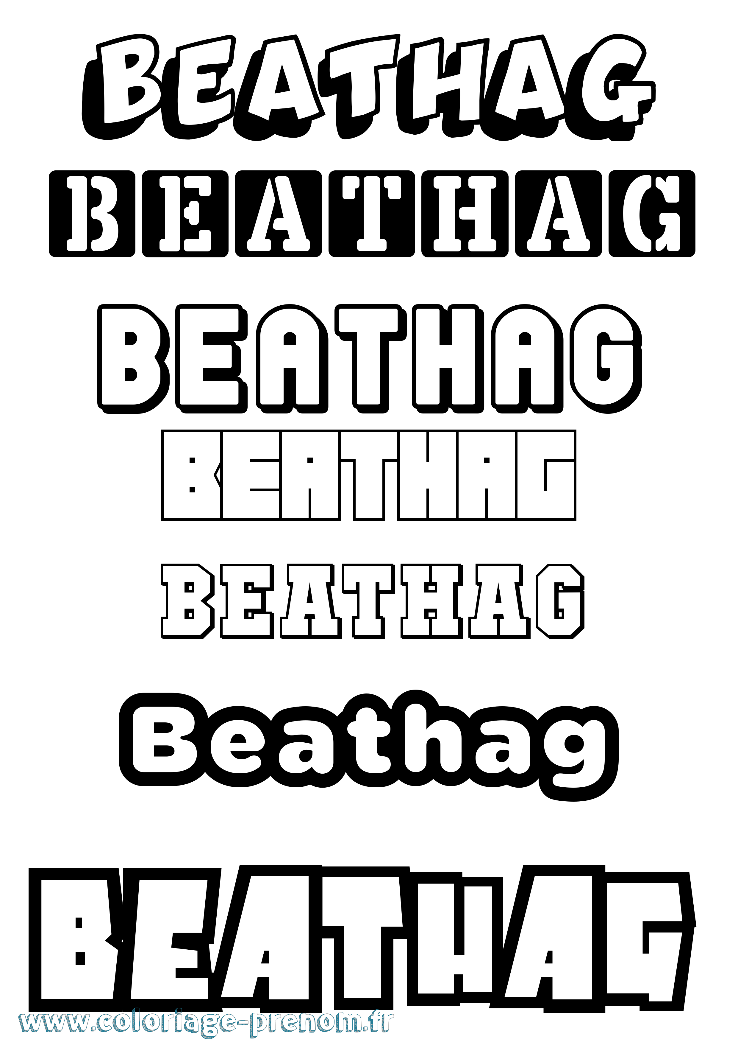 Coloriage prénom Beathag Simple
