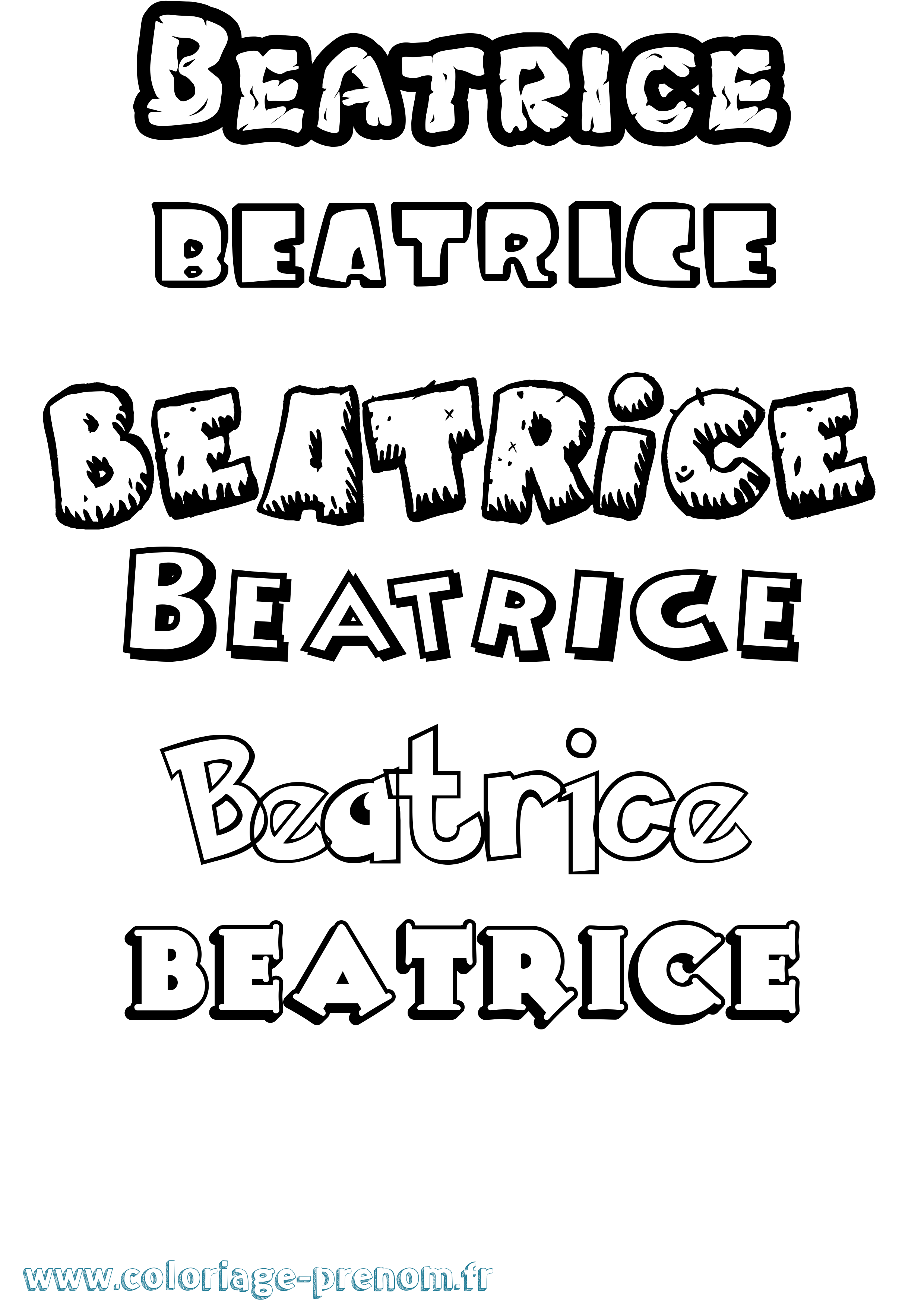 Coloriage prénom Beatrice Dessin Animé