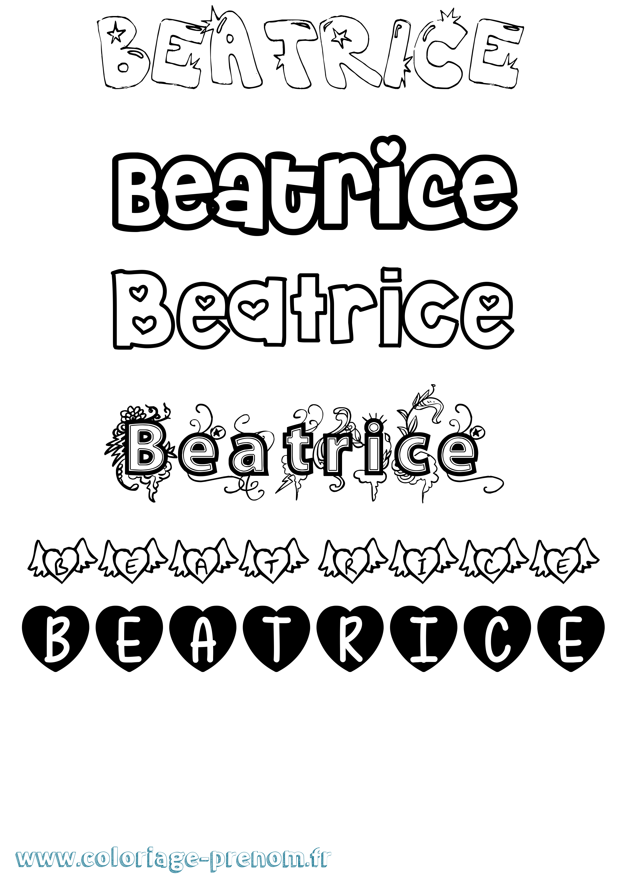 Coloriage prénom Beatrice
