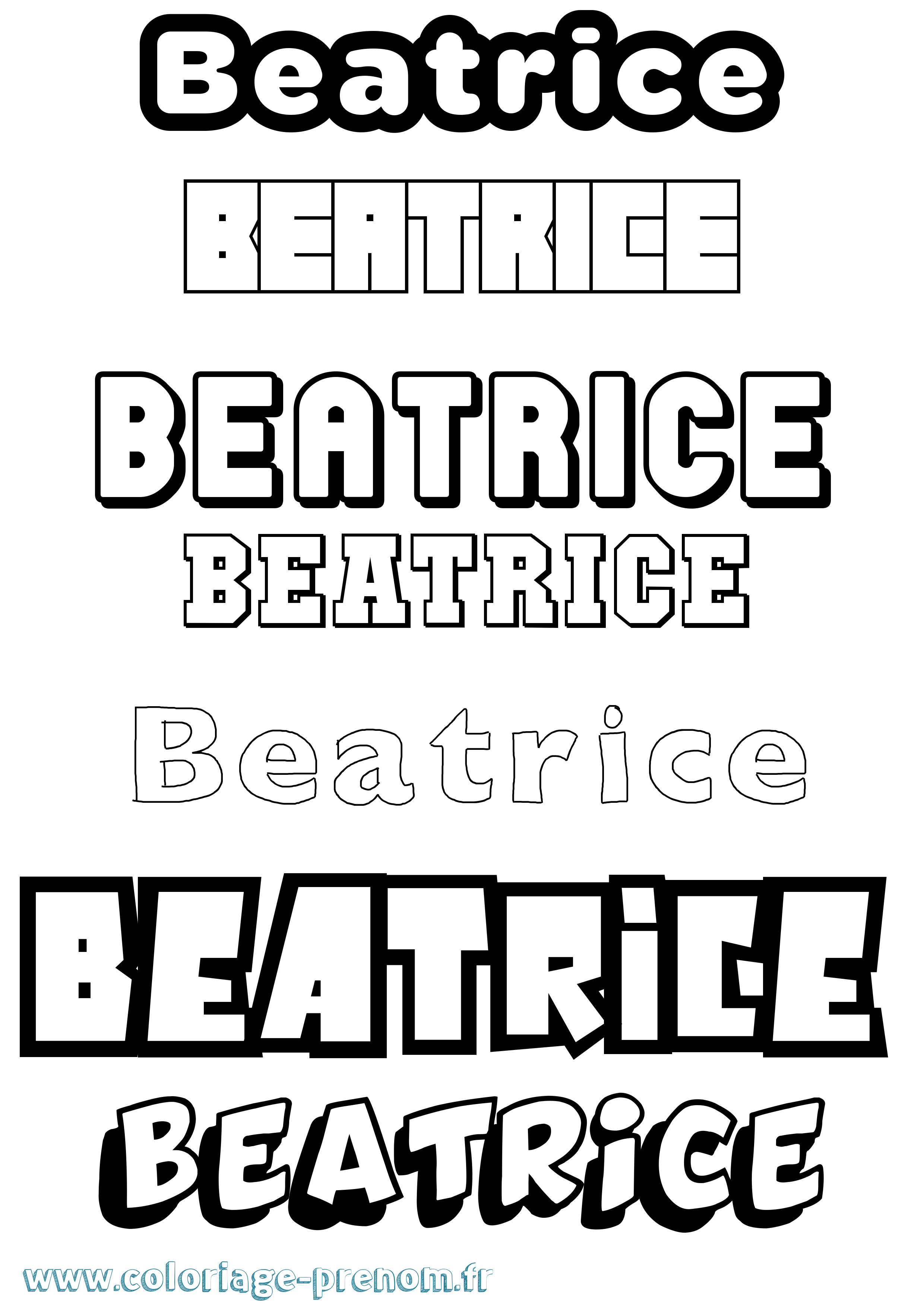 Coloriage prénom Beatrice