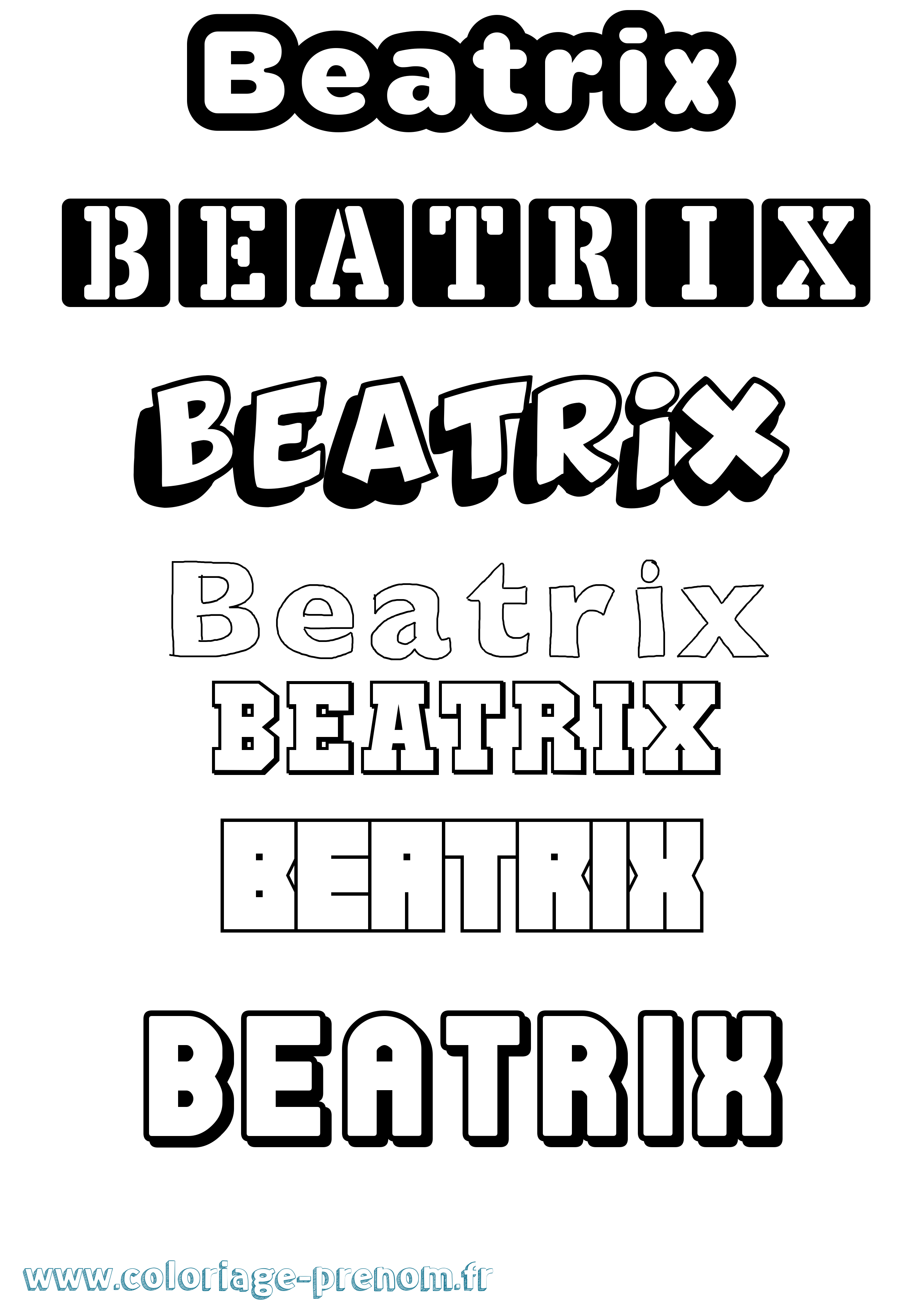Coloriage prénom Beatrix Simple