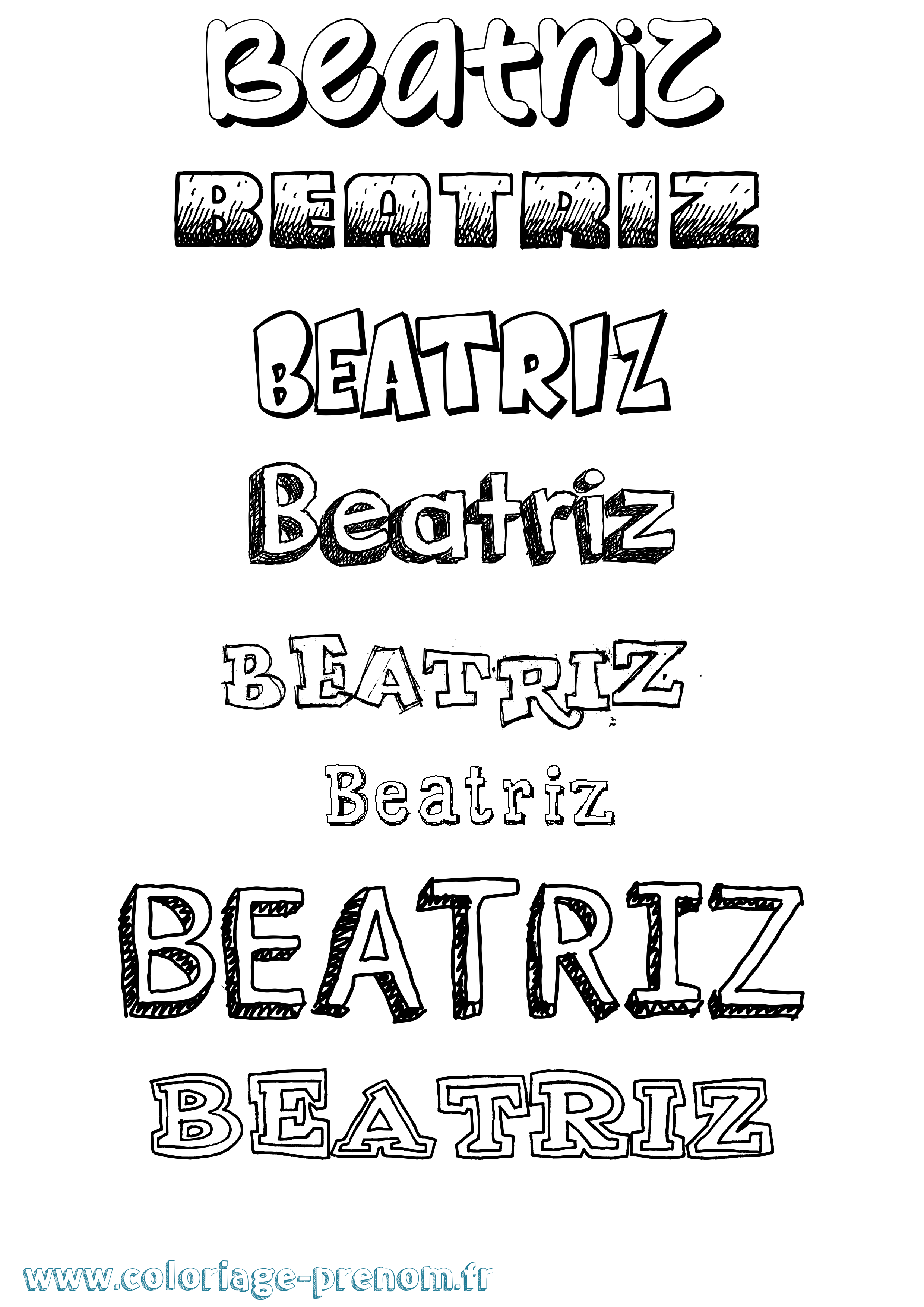 Coloriage prénom Beatriz Dessiné