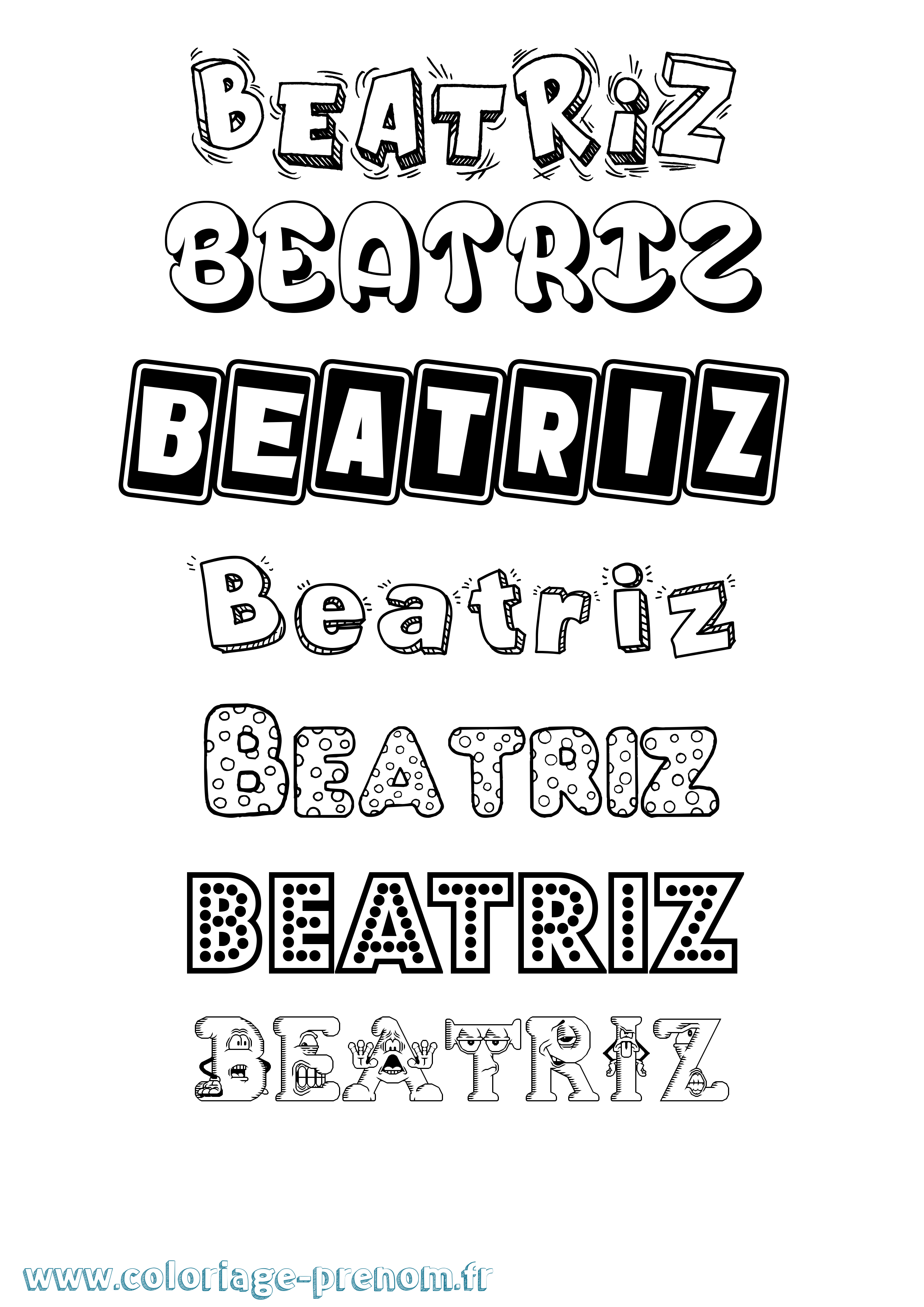 Coloriage prénom Beatriz Fun