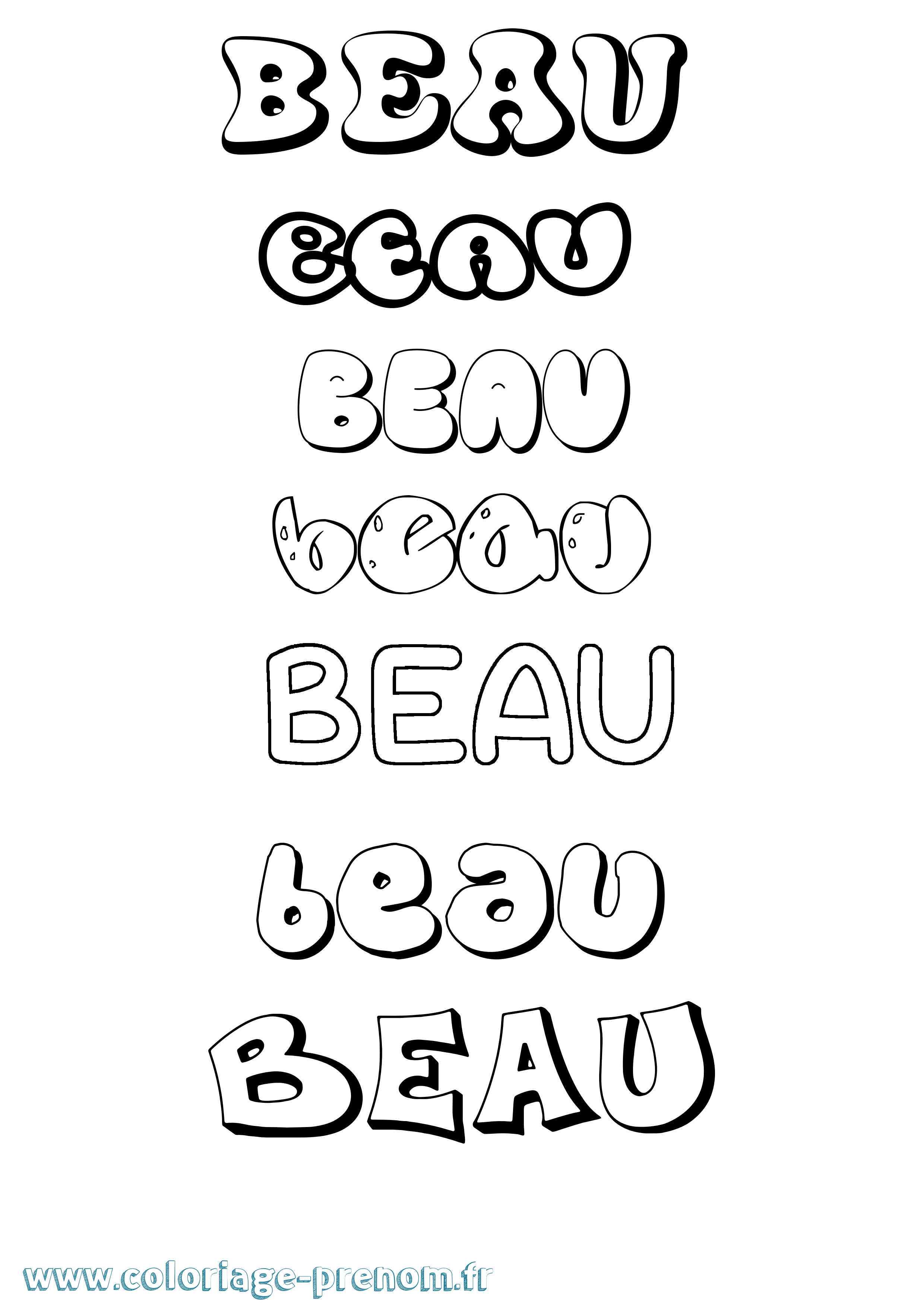 Coloriage Beau Bubble Coloriage prénom Beau Bubble
