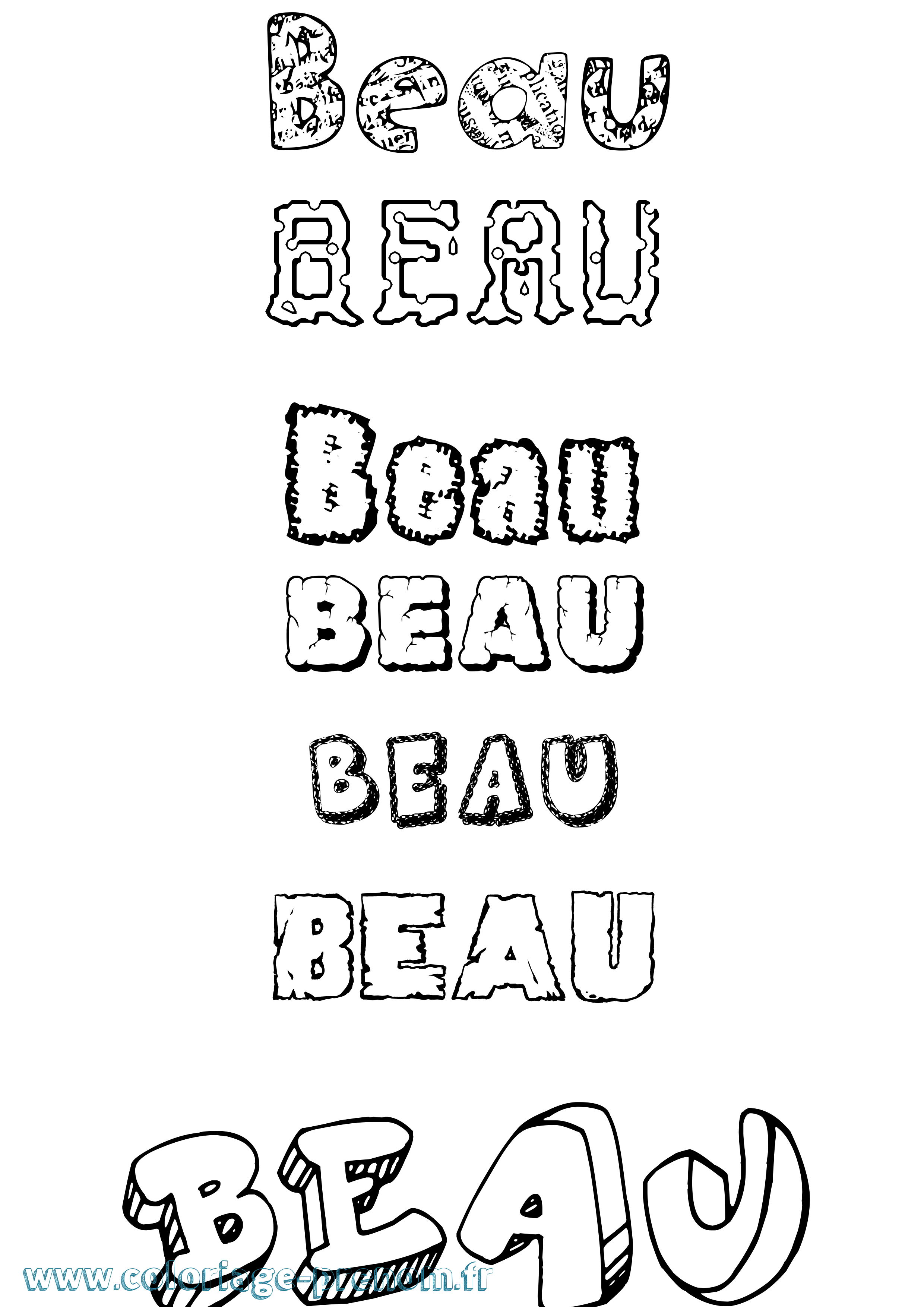 Coloriage Beau Destructuré Coloriage prénom Beau Destructuré