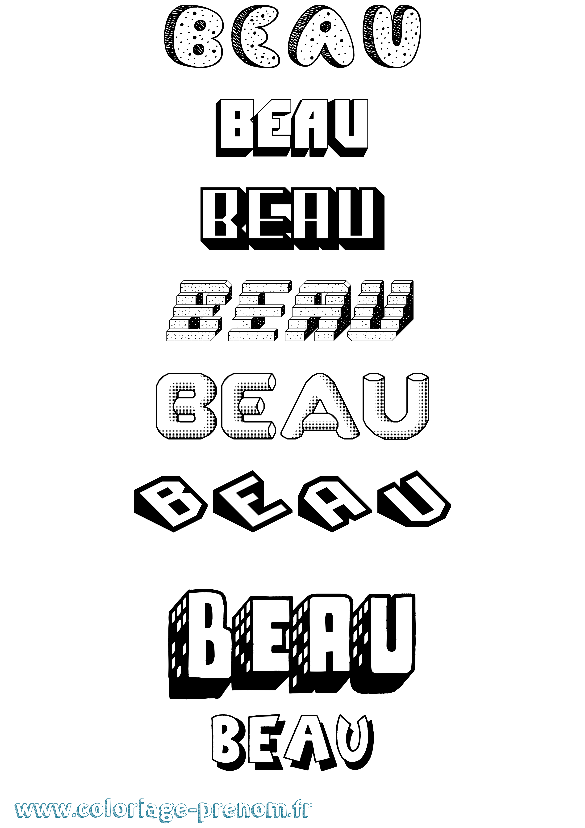 Coloriage Beau Effet 3D Coloriage prénom Beau Effet 3D