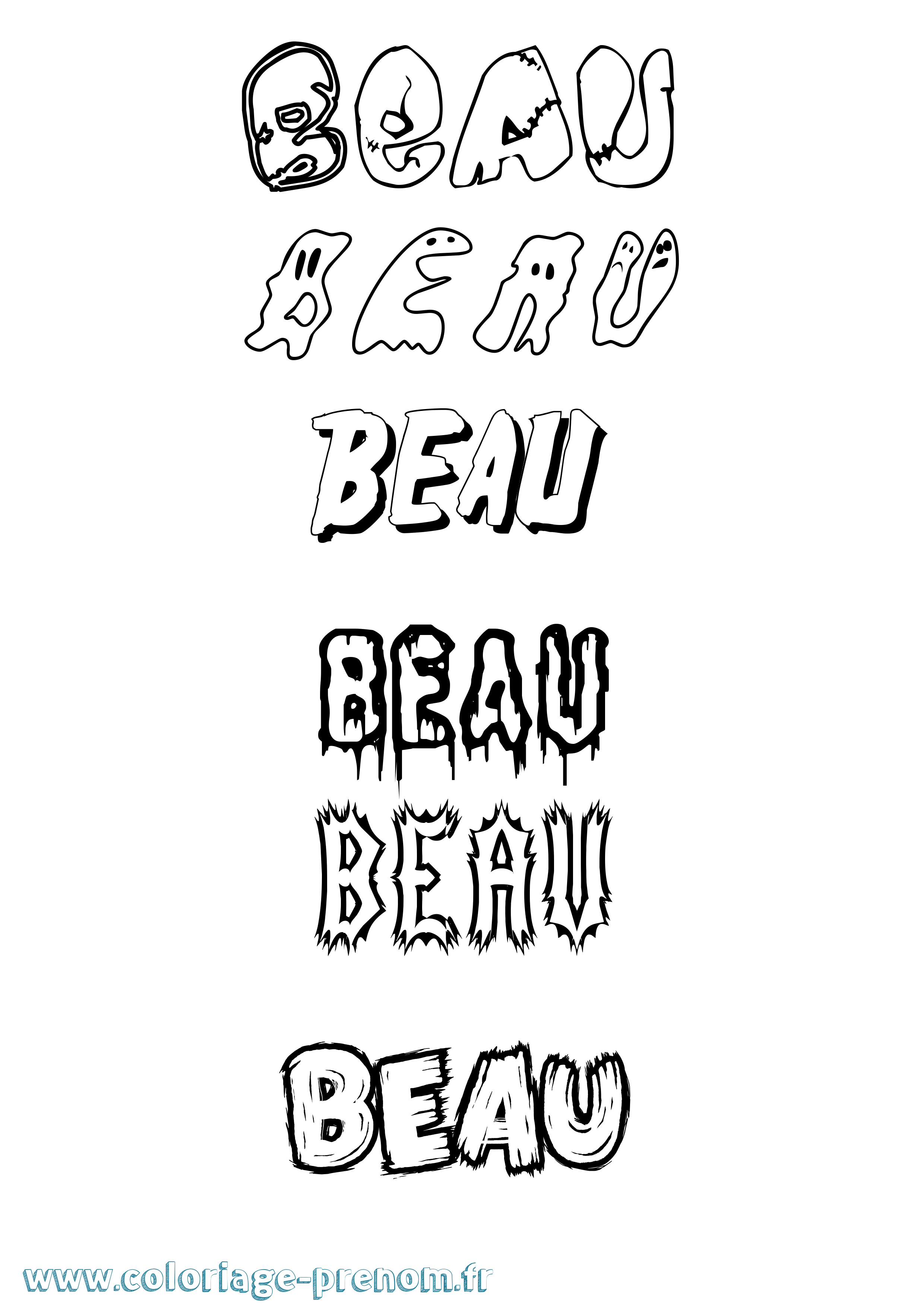 Coloriage Beau Frisson Coloriage prénom Beau Frisson