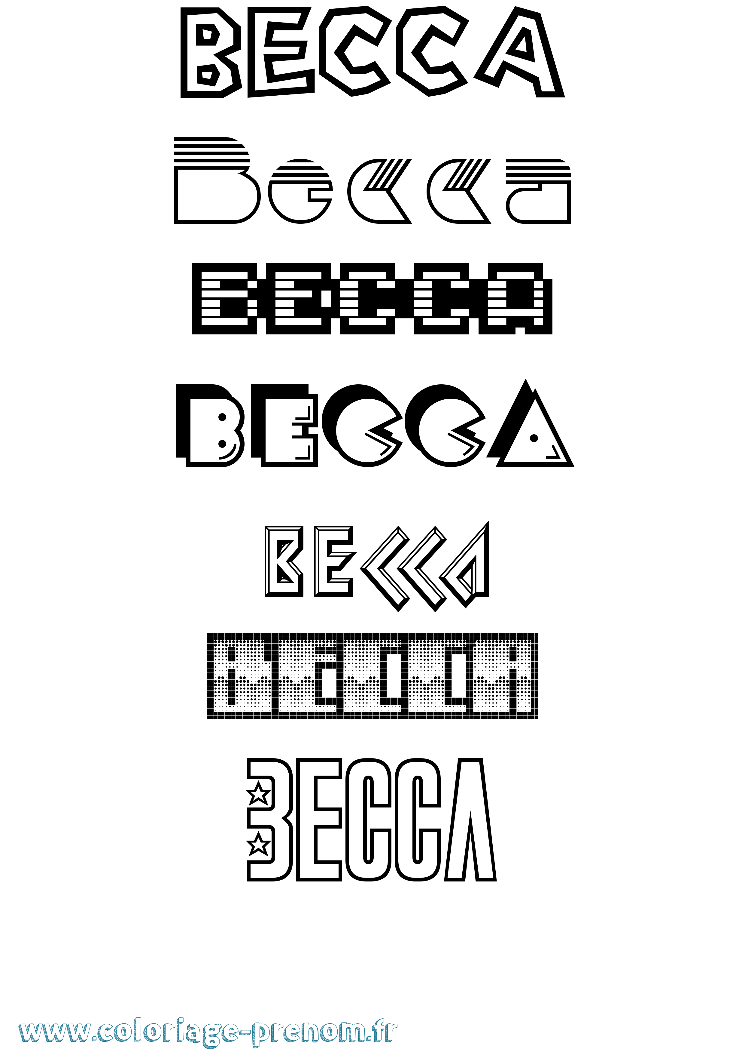 Coloriage Becca Jeux Vidéos Coloriage prénom Becca Jeux Vidéos