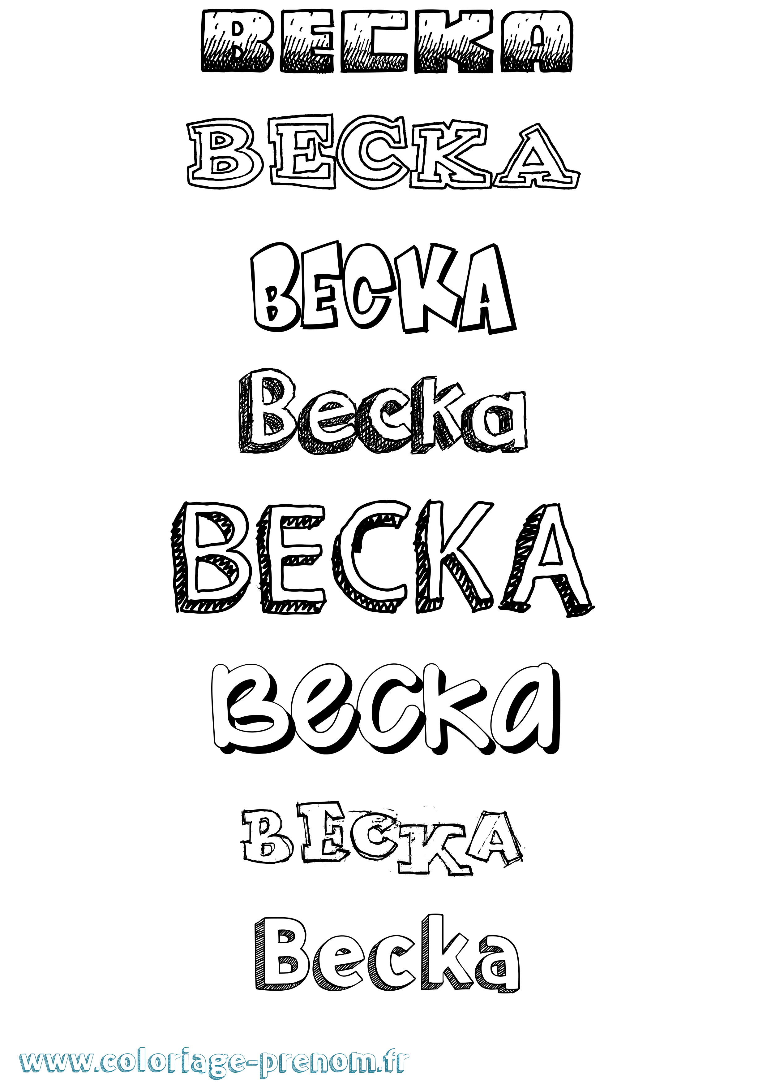 Coloriage prénom Becka Dessiné