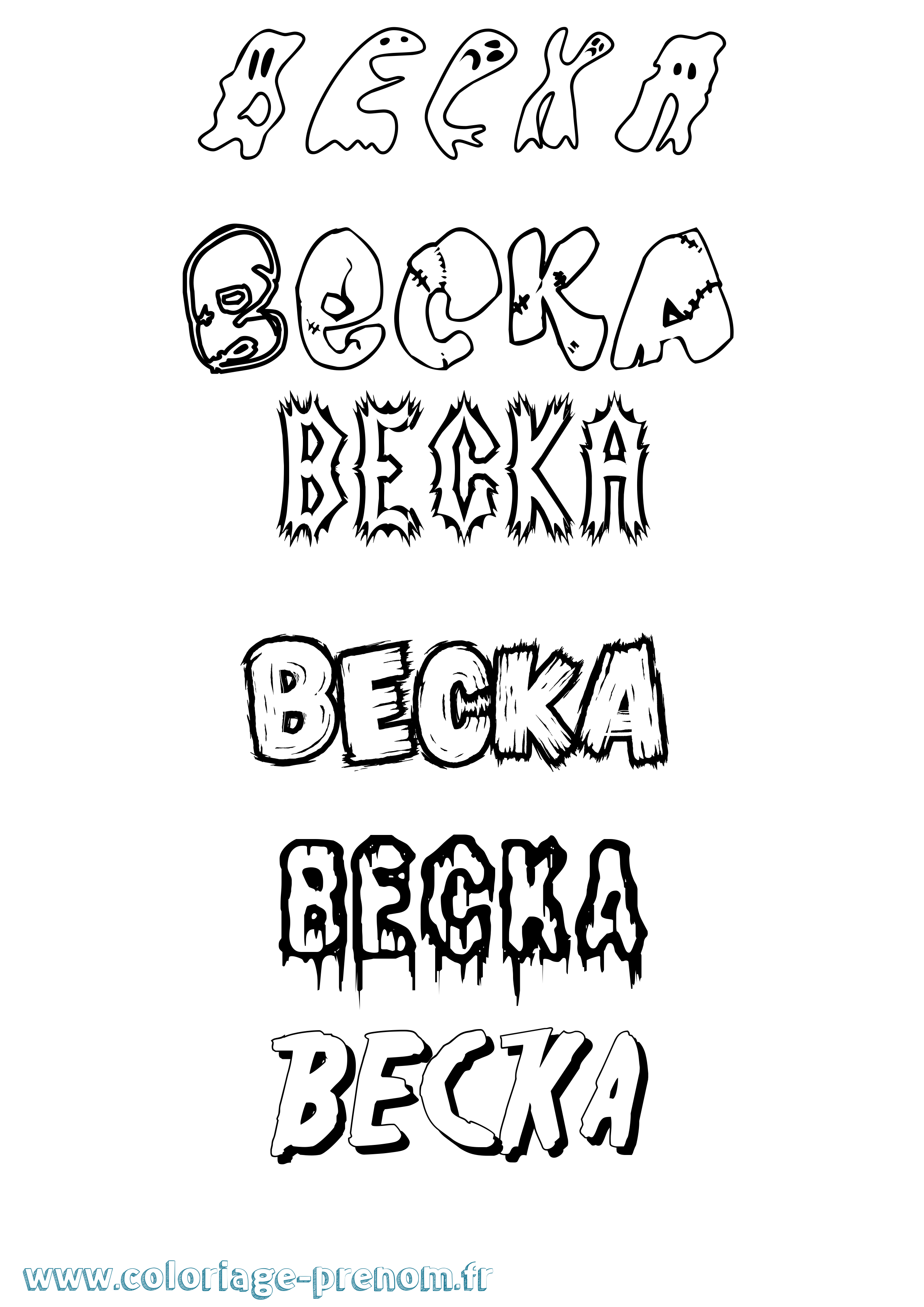 Coloriage prénom Becka Frisson