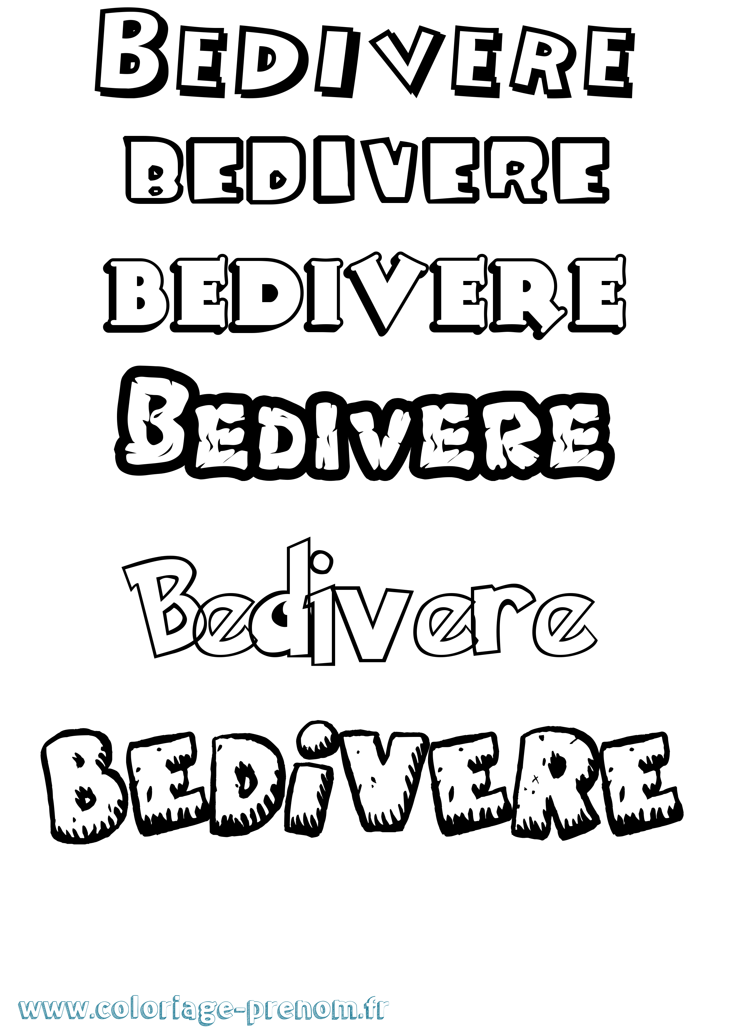 Coloriage Bedivere Dessin Animé Coloriage prénom Bedivere Dessin Animé