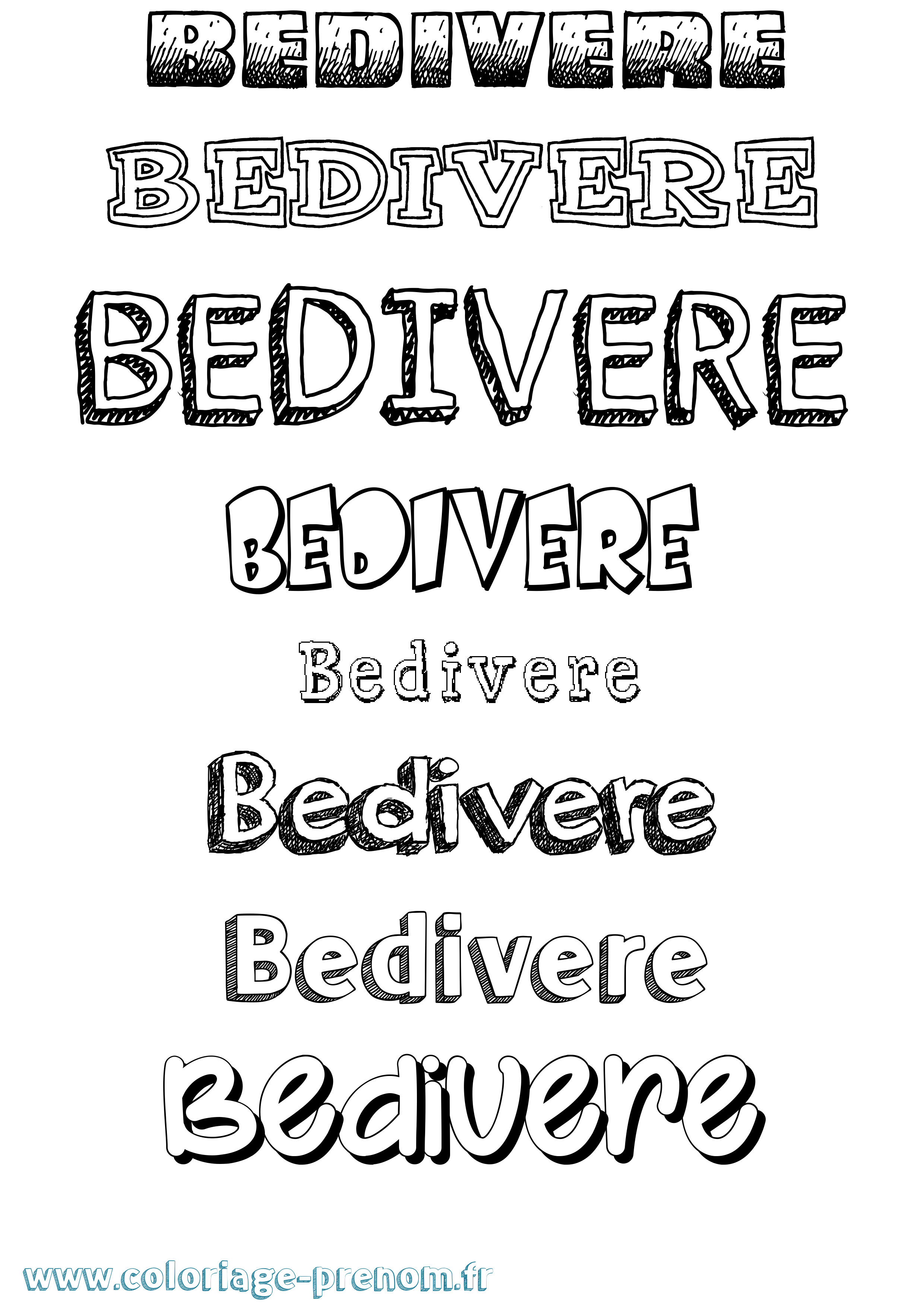 Coloriage prénom Bedivere Dessiné