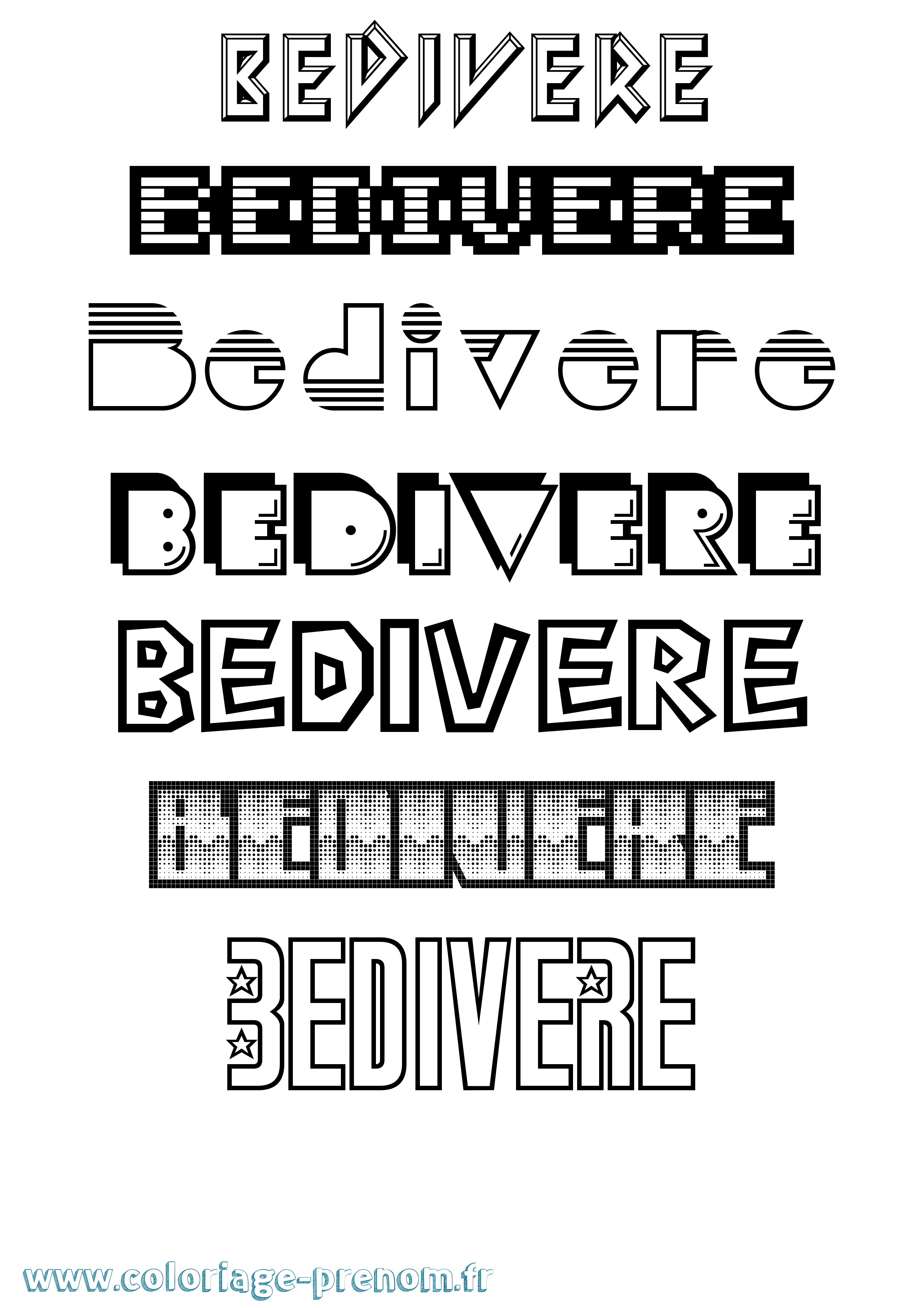 Coloriage Bedivere Jeux Vidéos Coloriage prénom Bedivere Jeux Vidéos