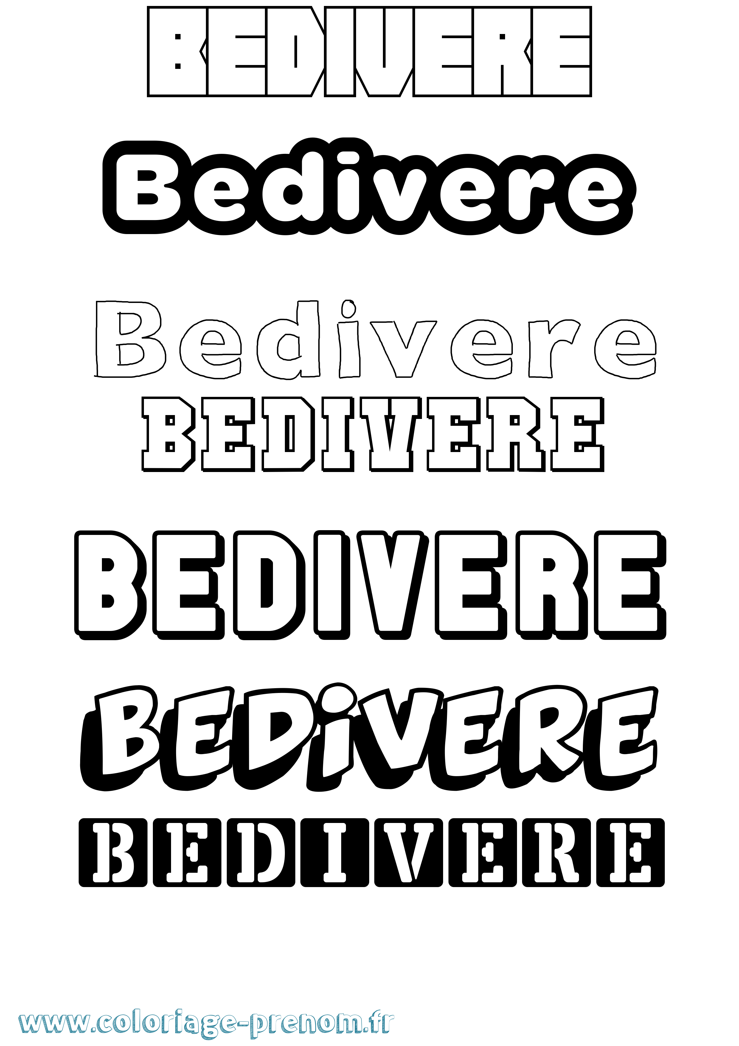 Coloriage prénom Bedivere Simple