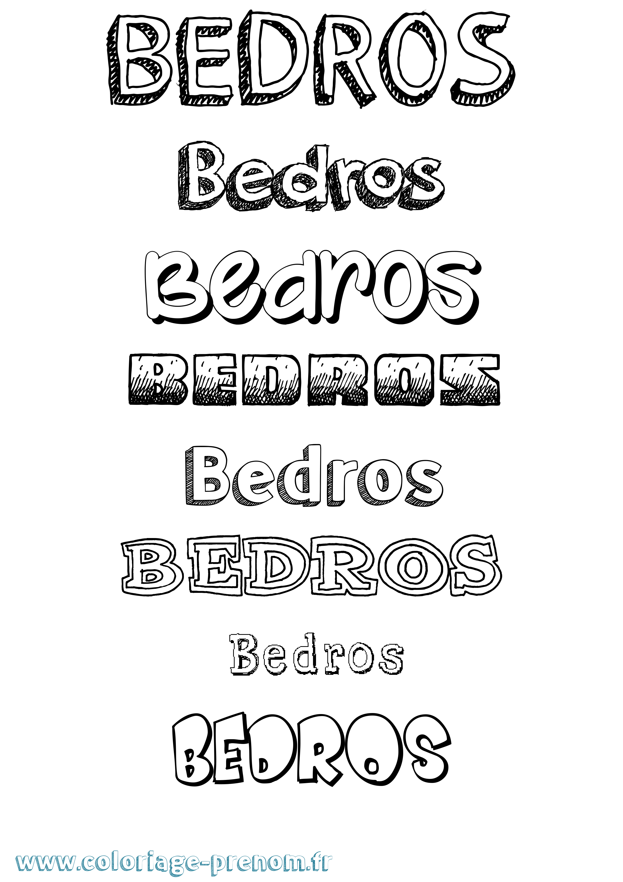 Coloriage Bedros Dessiné Coloriage prénom Bedros Dessiné