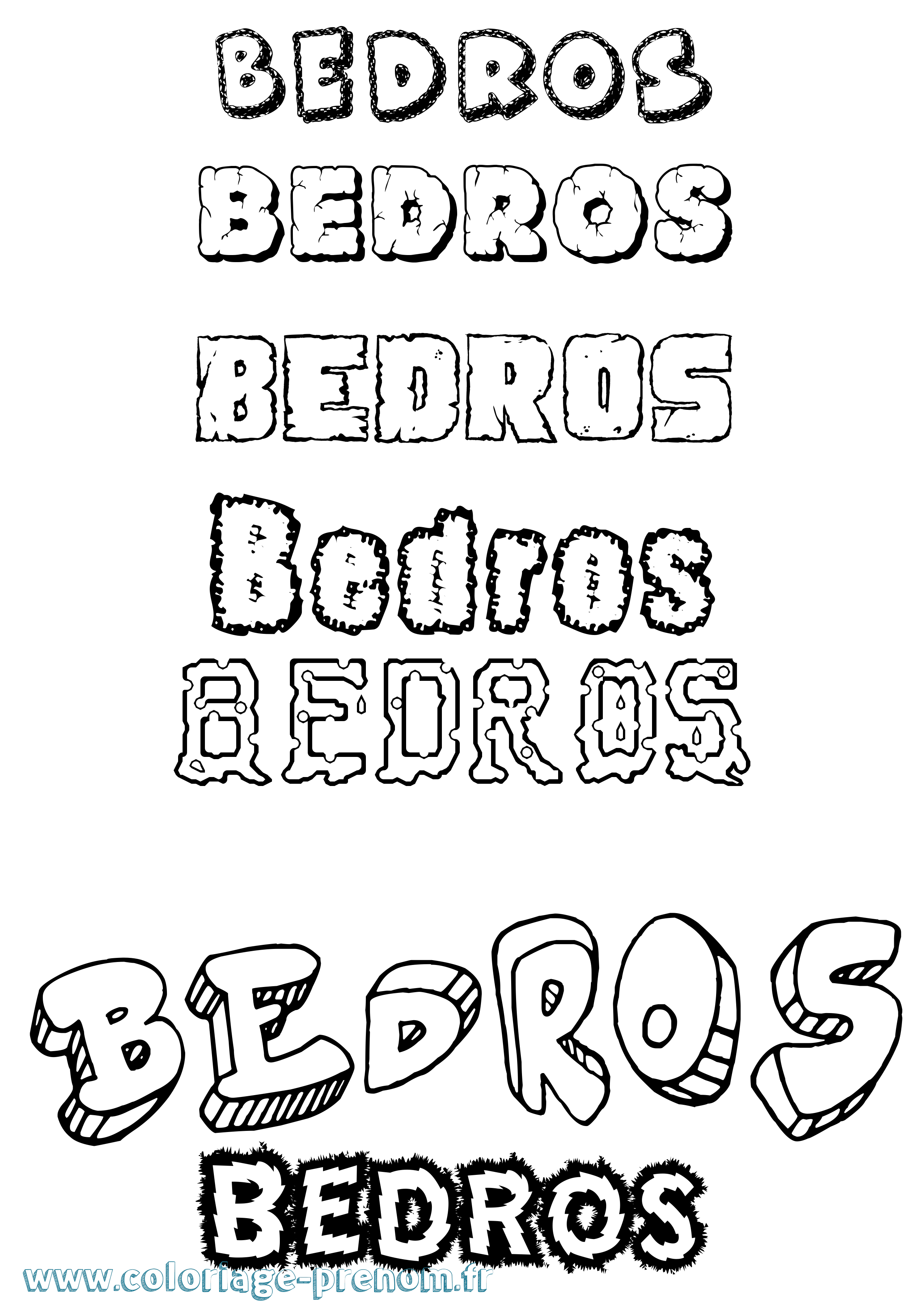 Coloriage prénom Bedros Destructuré