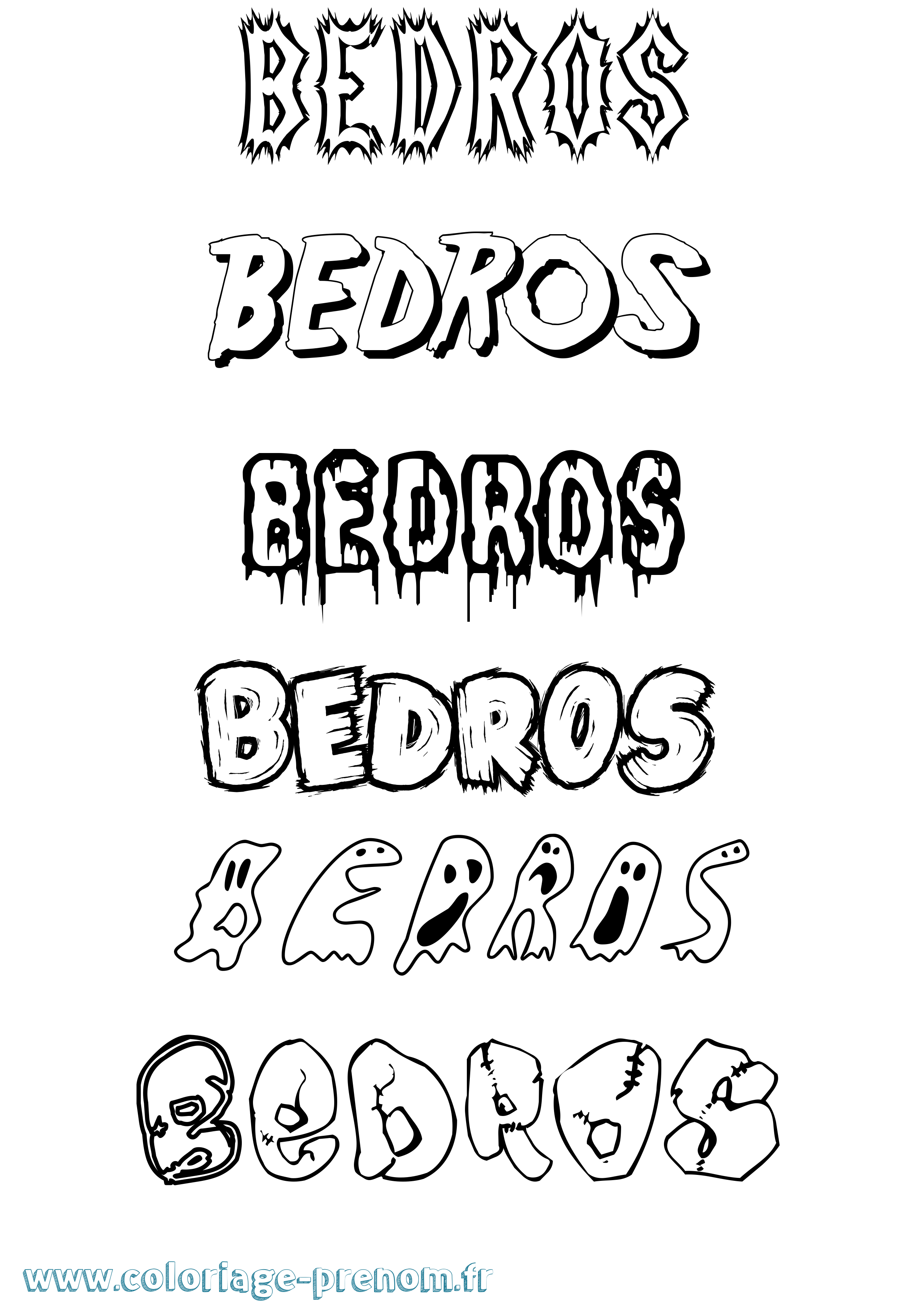 Coloriage prénom Bedros Frisson