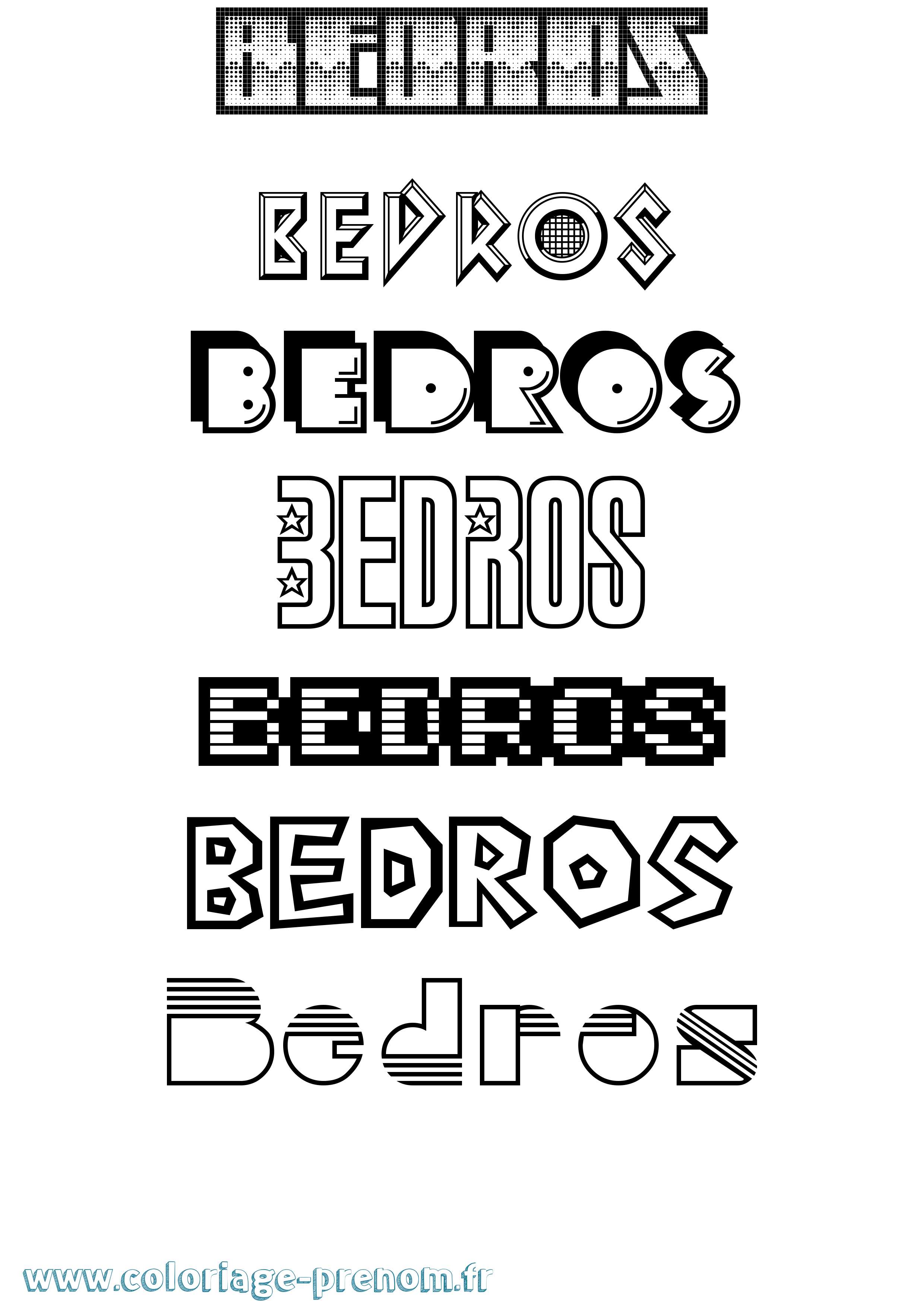 Coloriage Bedros Jeux Vidéos Coloriage prénom Bedros Jeux Vidéos