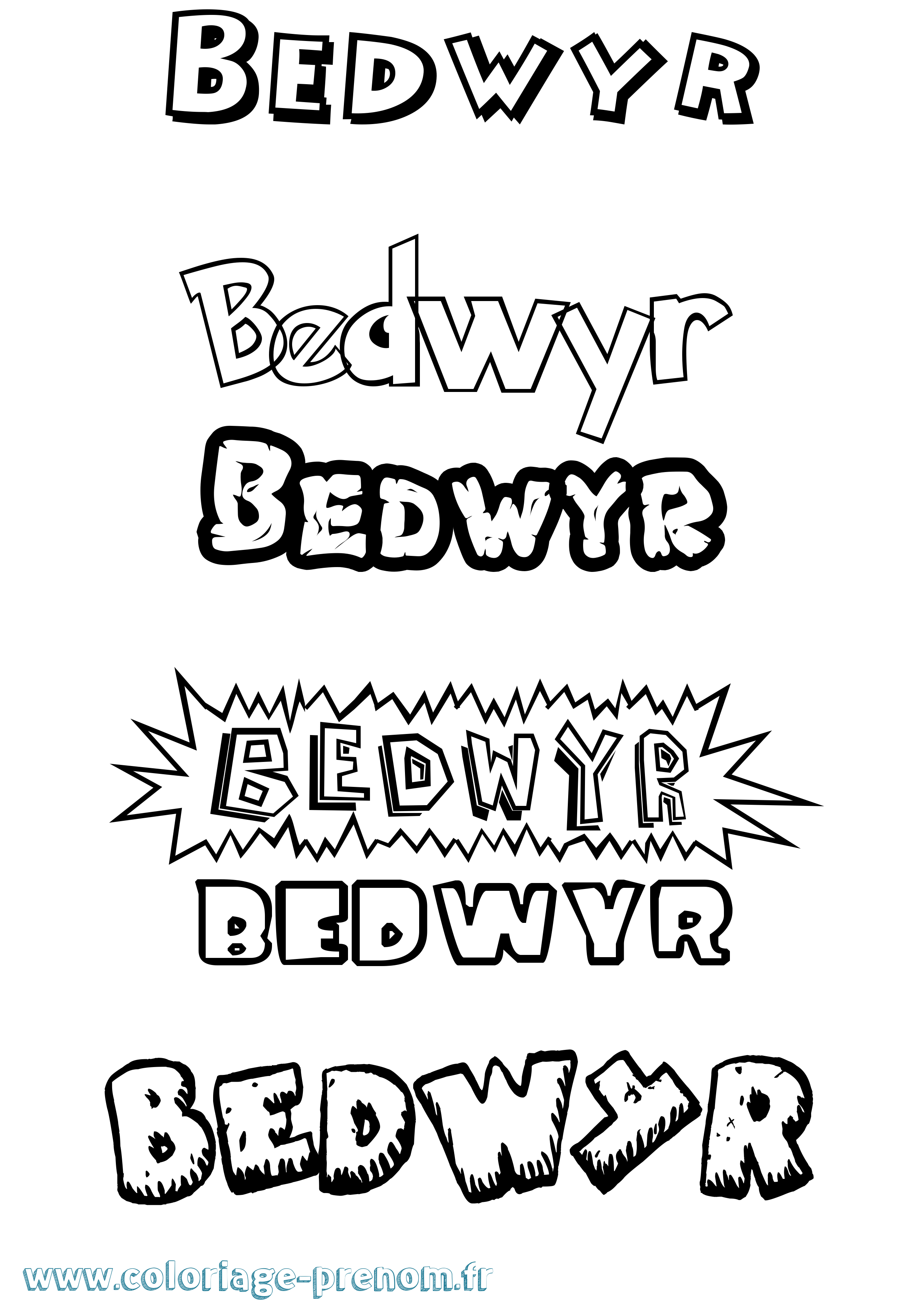 Coloriage Bedwyr Dessin Animé Coloriage prénom Bedwyr Dessin Animé