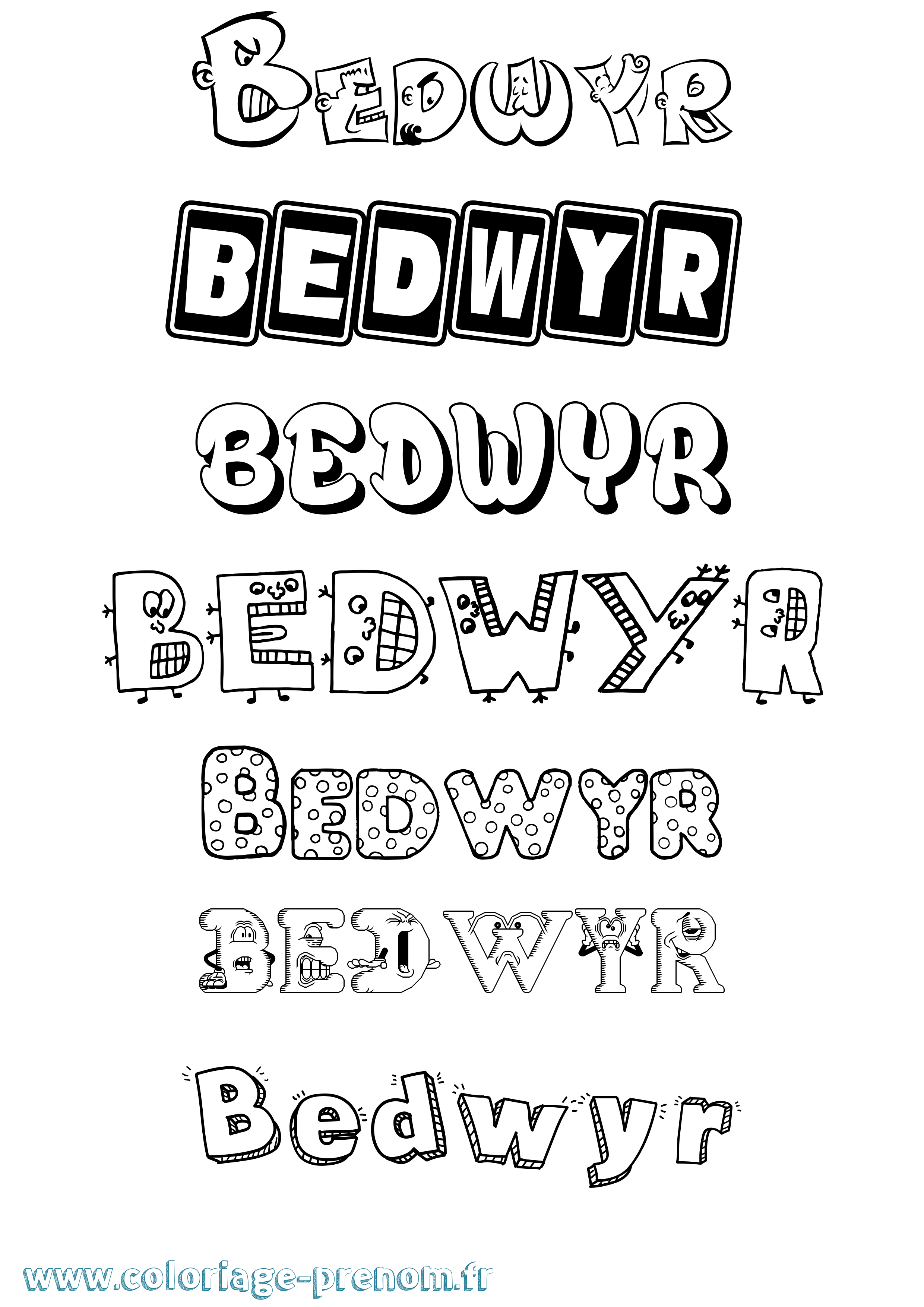 Coloriage Bedwyr Fun Coloriage prénom Bedwyr Fun