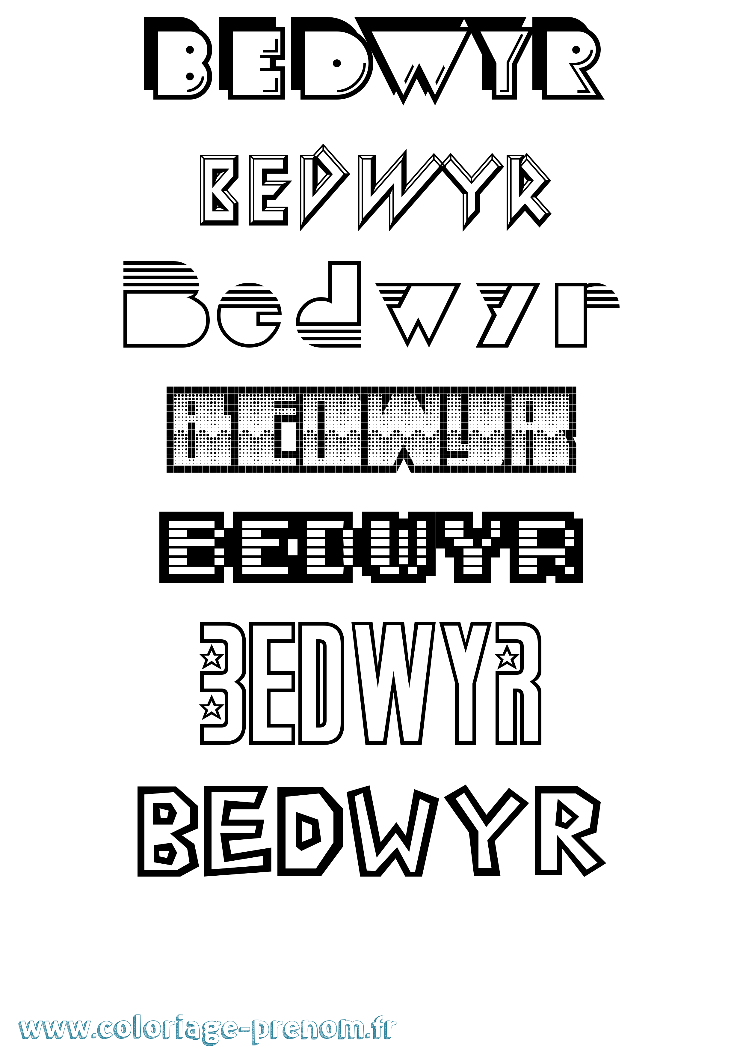Coloriage Bedwyr Jeux Vidéos Coloriage prénom Bedwyr Jeux Vidéos