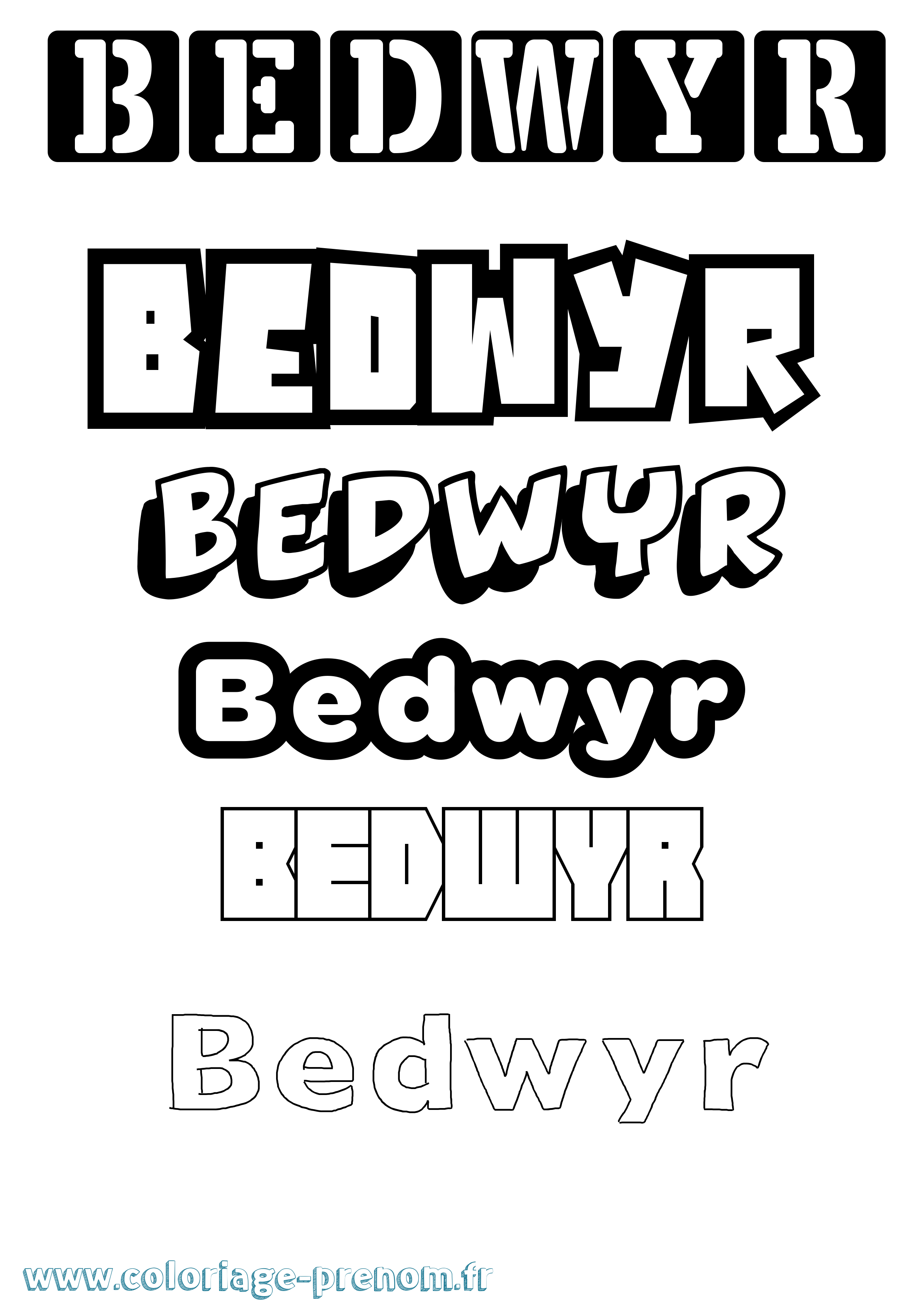 Coloriage Bedwyr Simple Coloriage prénom Bedwyr Simple