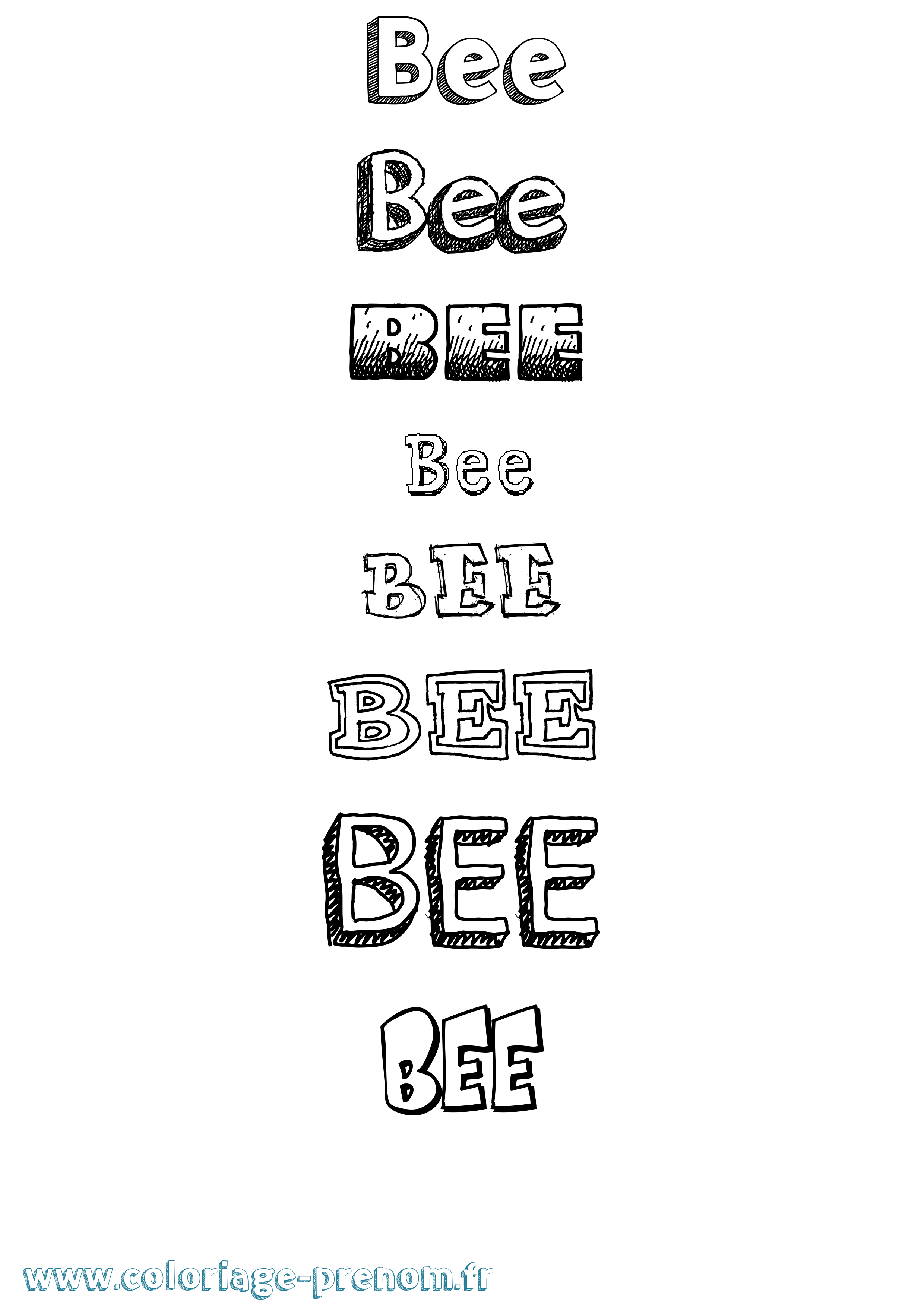Coloriage prénom Bee Dessiné