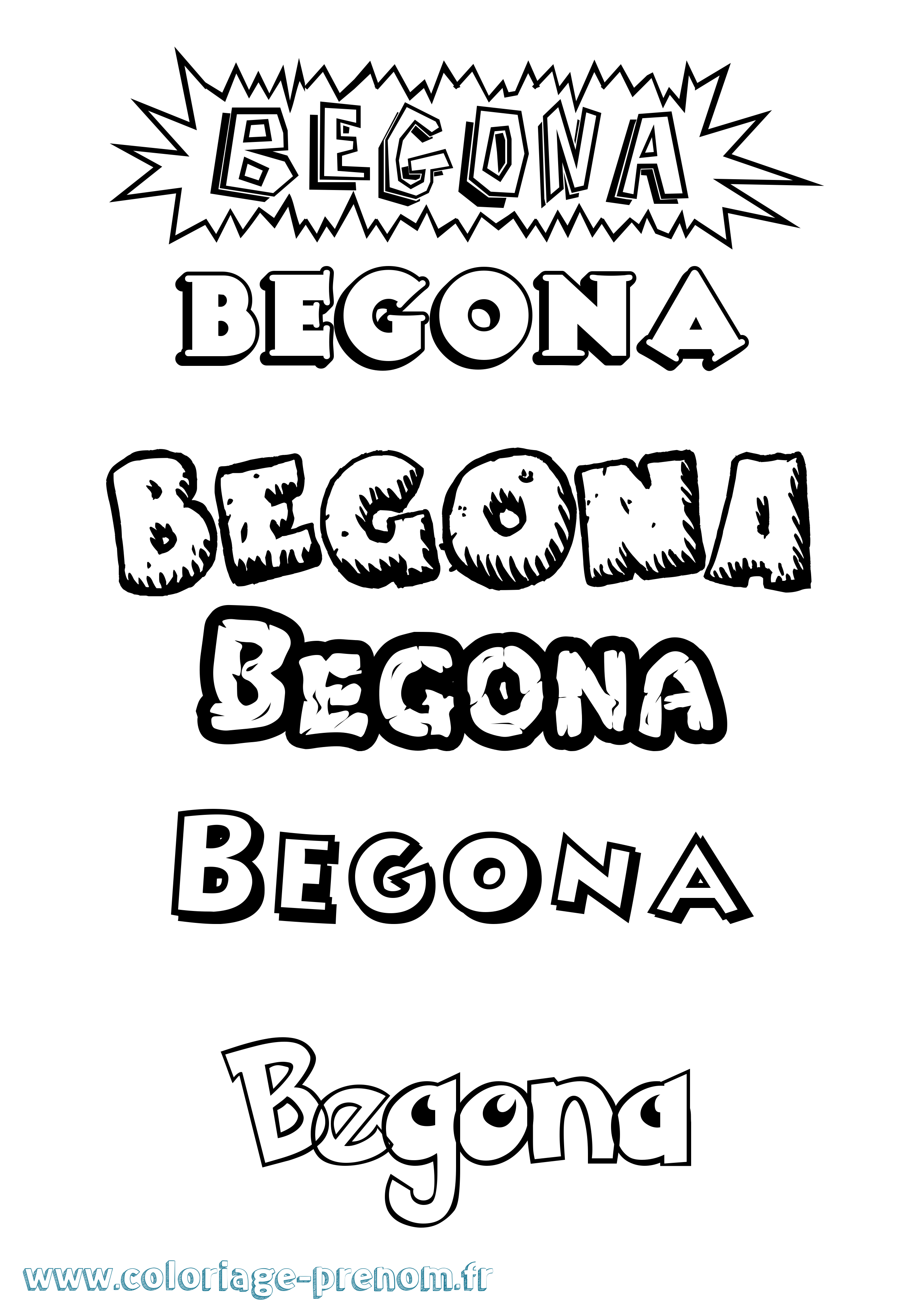 Coloriage prénom Begona Dessin Animé