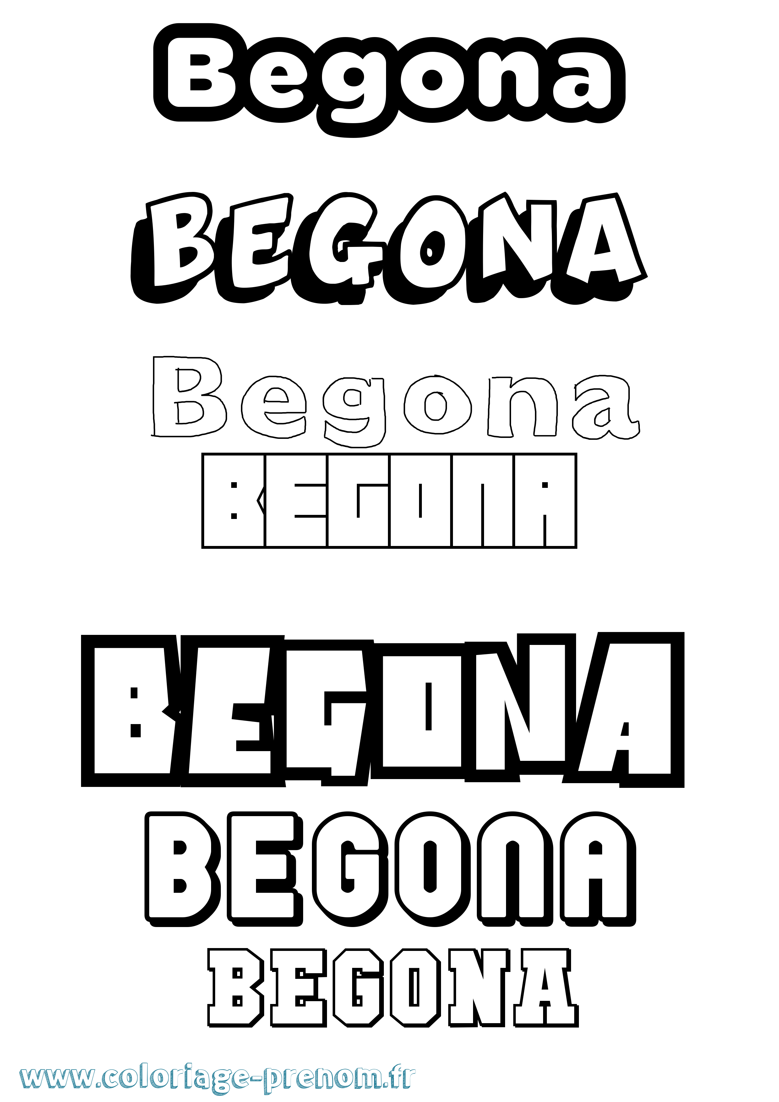Coloriage prénom Begona Simple