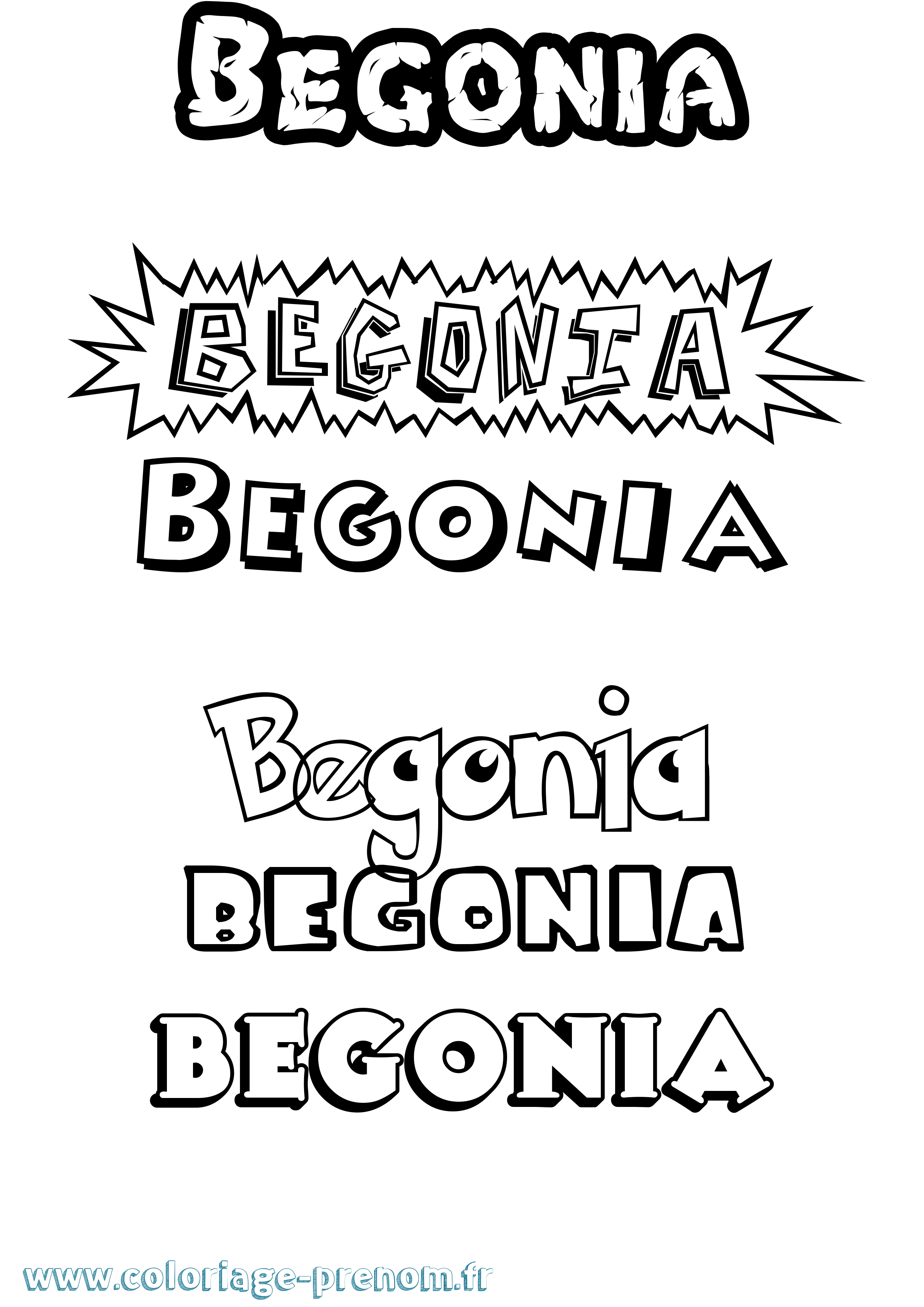 Coloriage prénom Begonia Dessin Animé