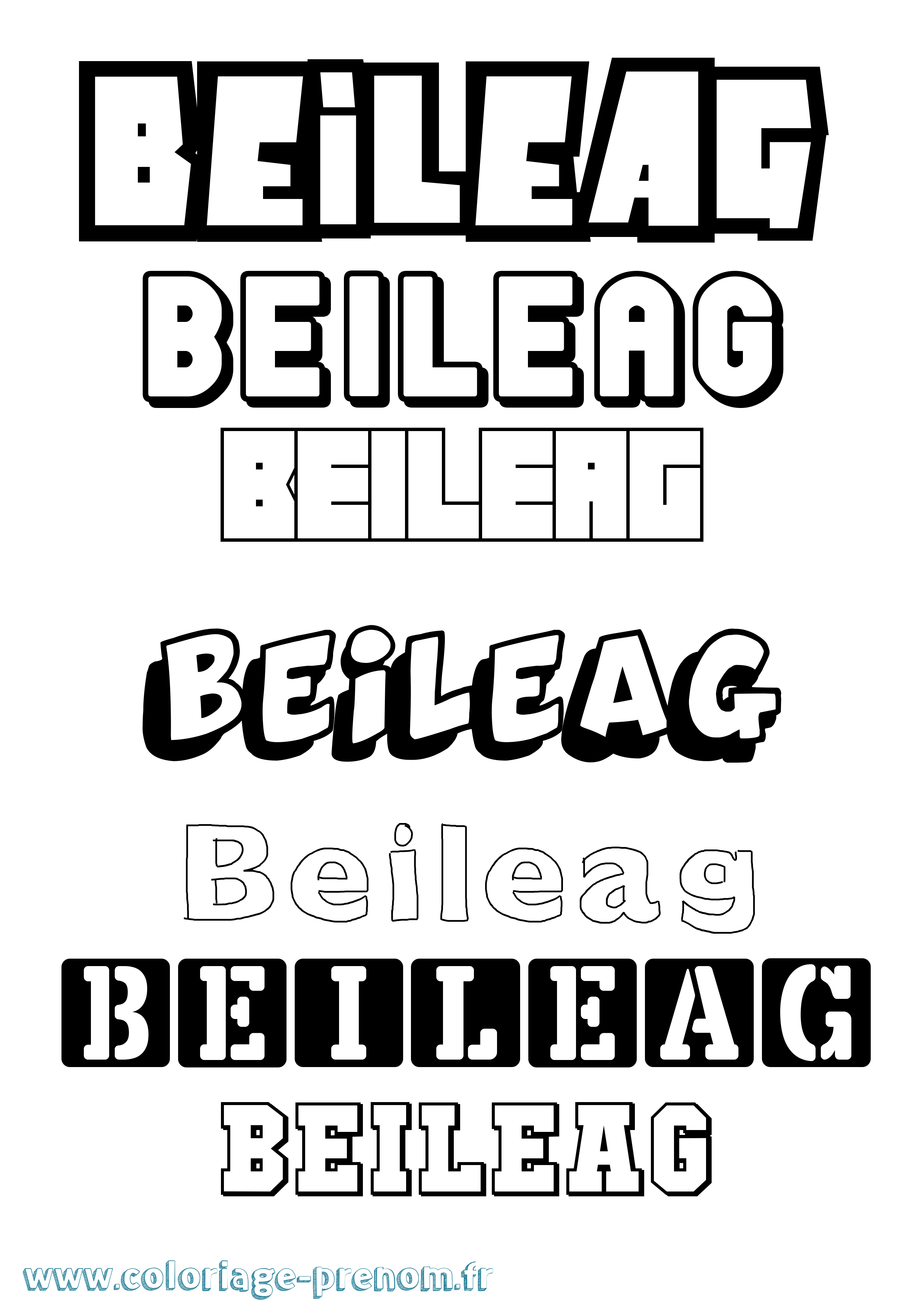 Coloriage prénom Beileag Simple