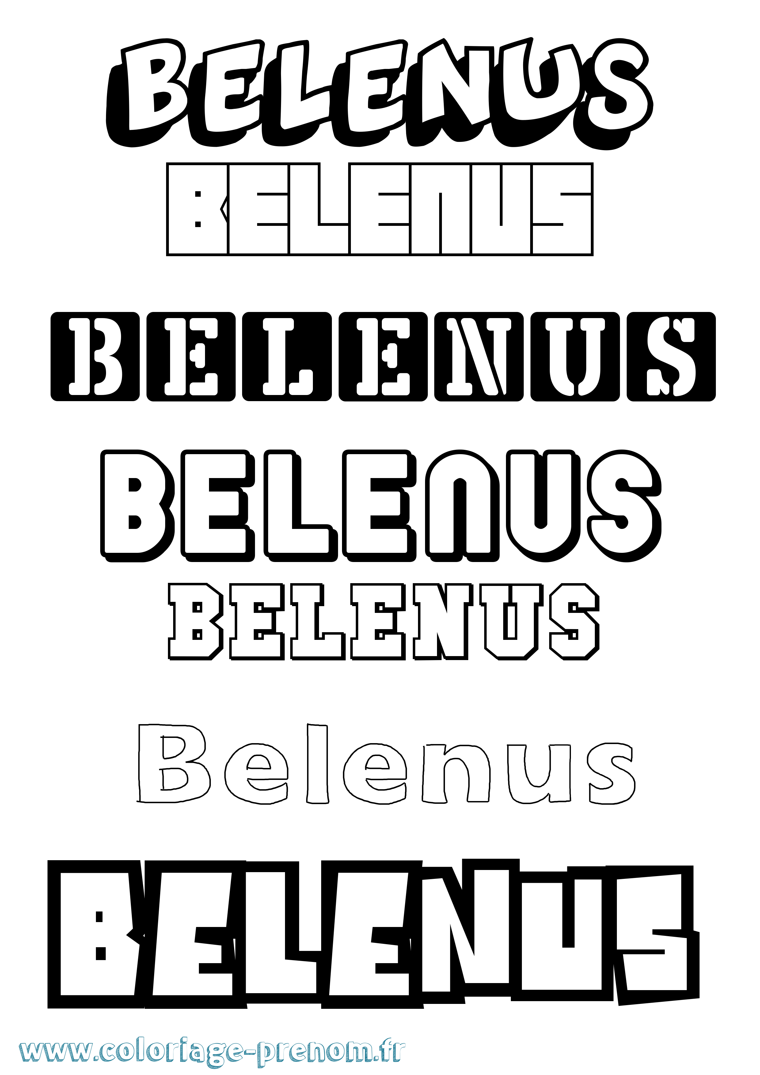 Coloriage prénom Belenus Simple