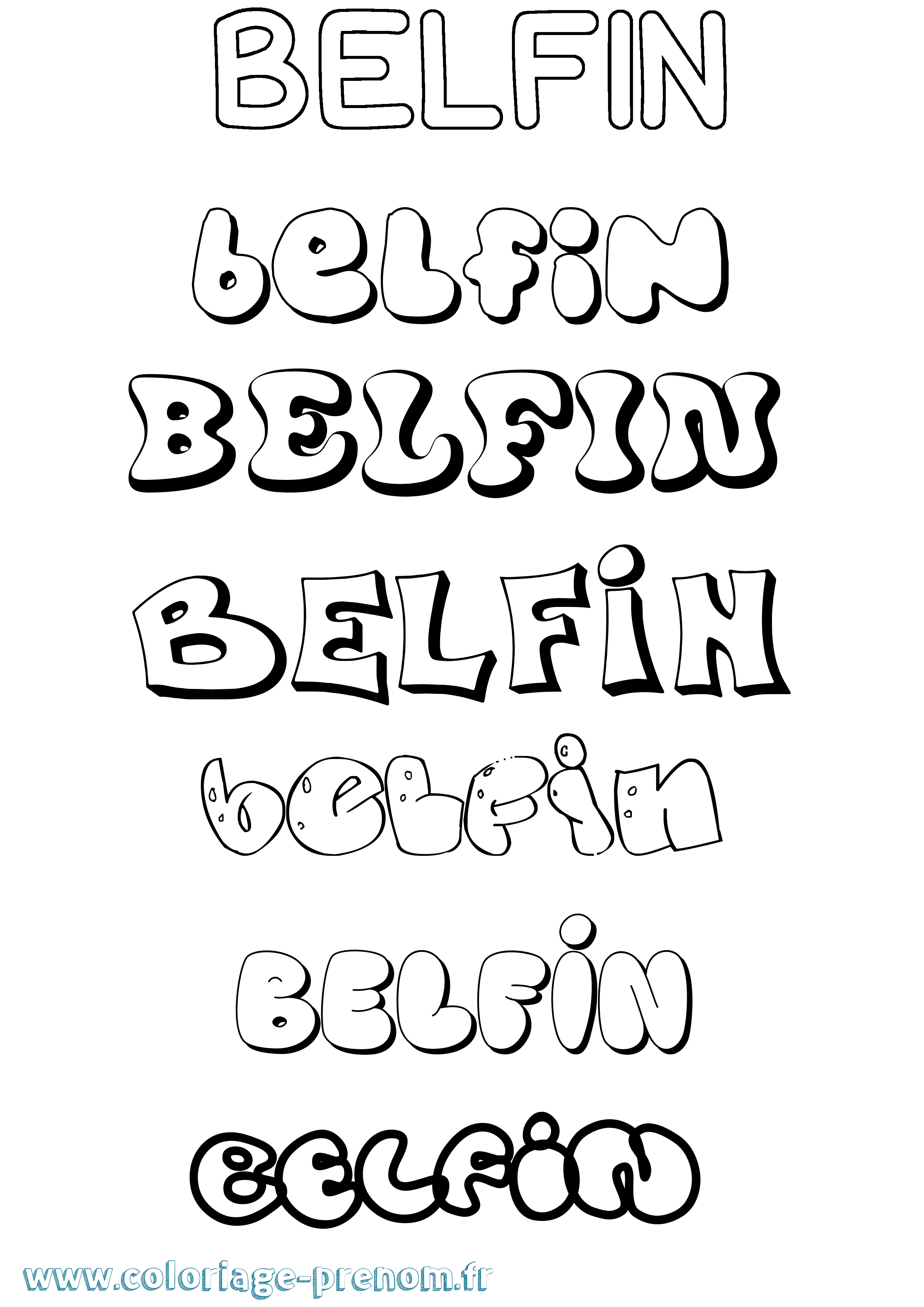 Coloriage Belfin Bubble Coloriage prénom Belfin Bubble