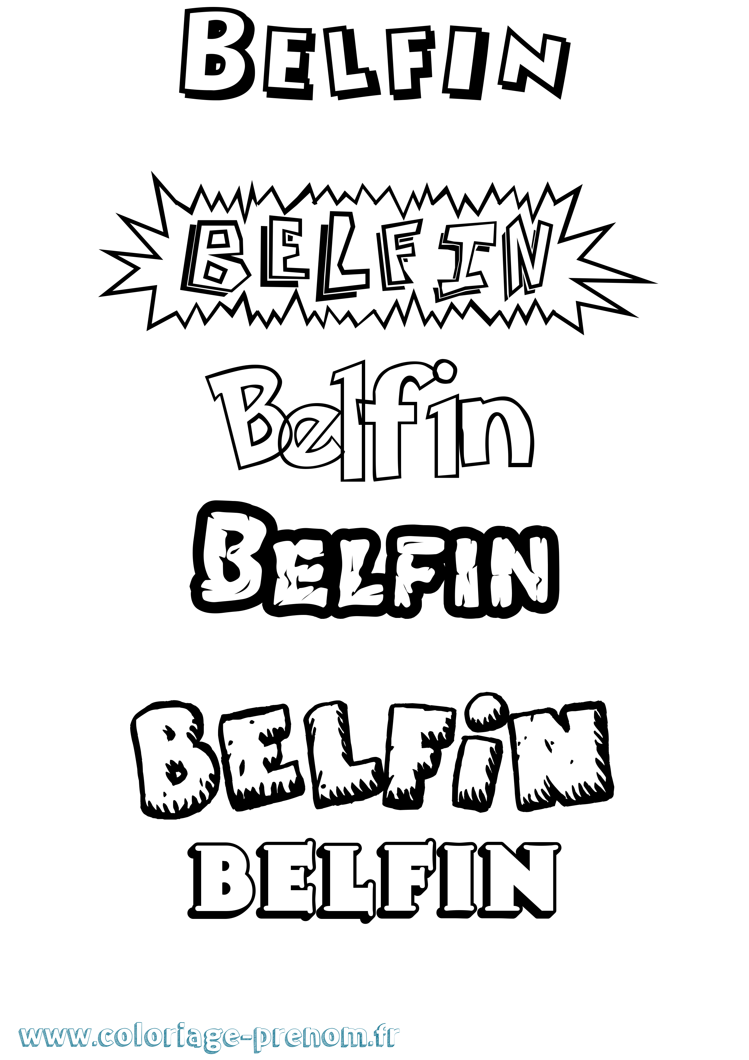 Coloriage prénom Belfin Dessin Animé