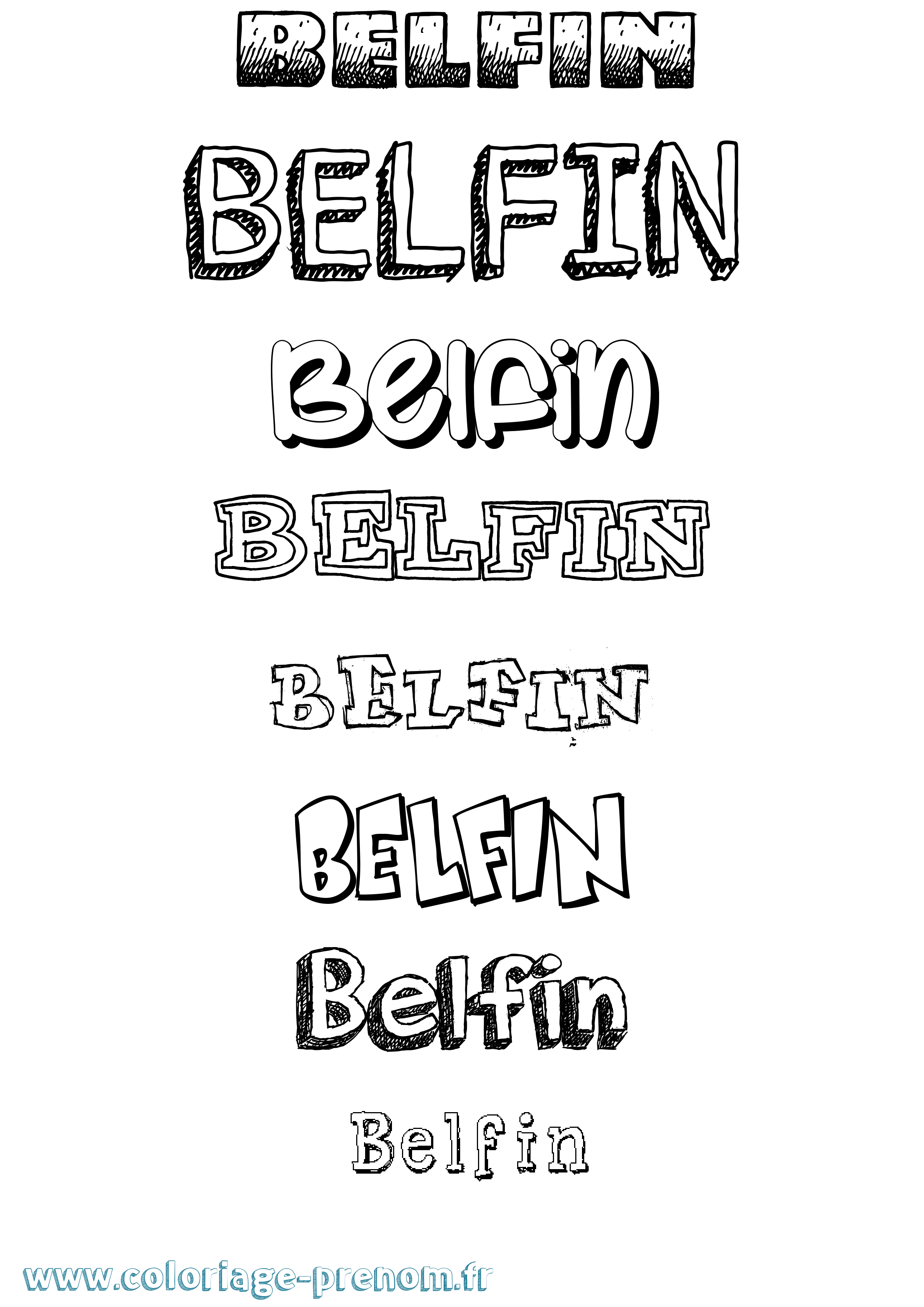 Coloriage Belfin Dessiné Coloriage prénom Belfin Dessiné
