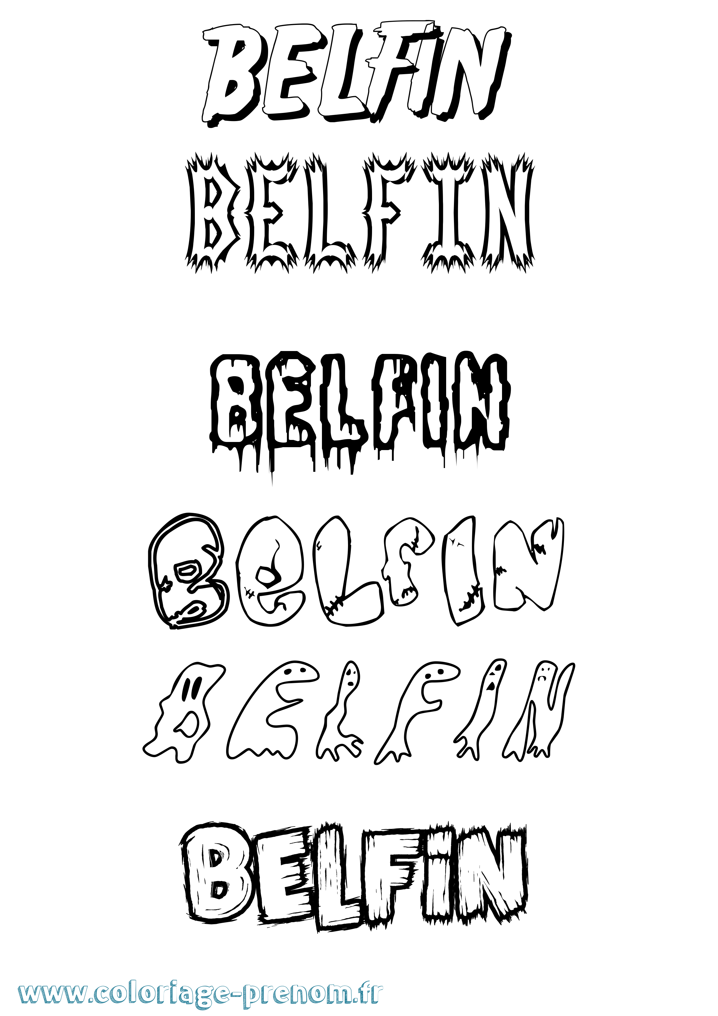 Coloriage Belfin Frisson Coloriage prénom Belfin Frisson