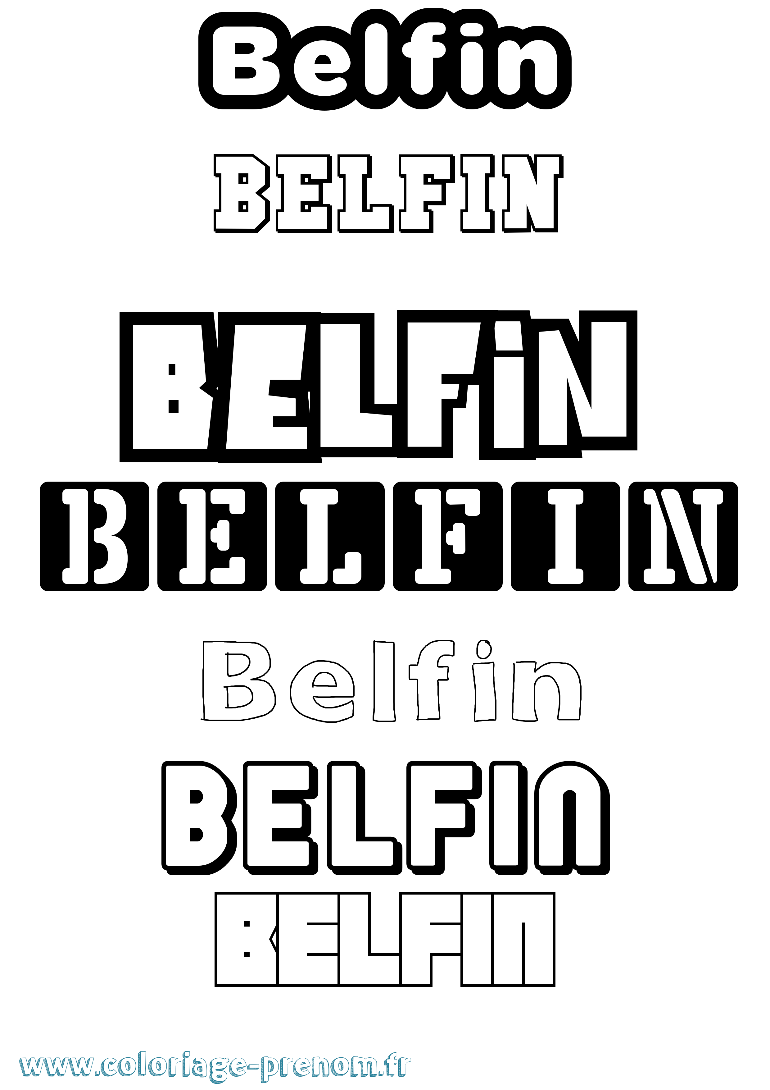 Coloriage prénom Belfin Simple