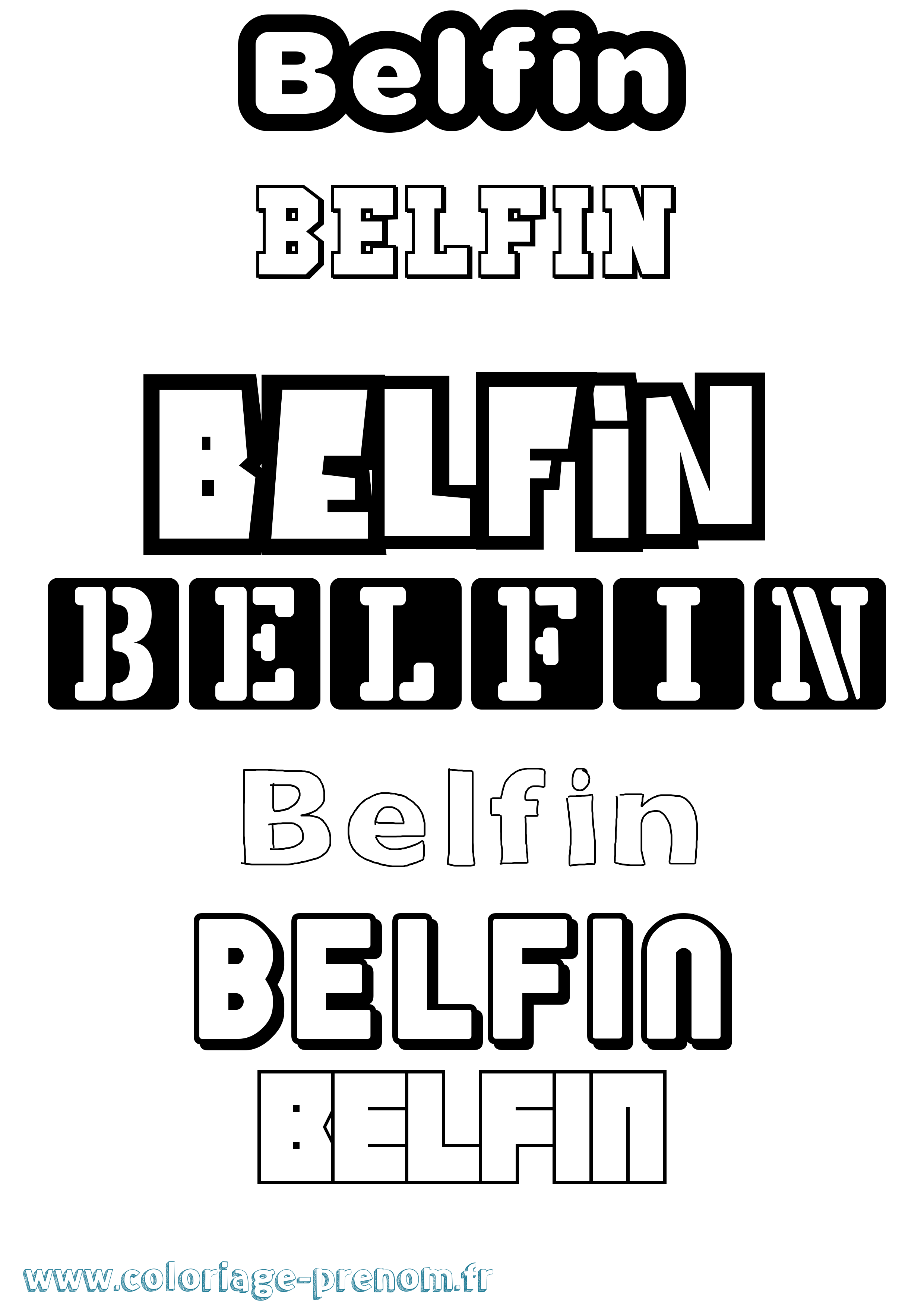 Coloriage Belfin Simple Coloriage prénom Belfin Simple