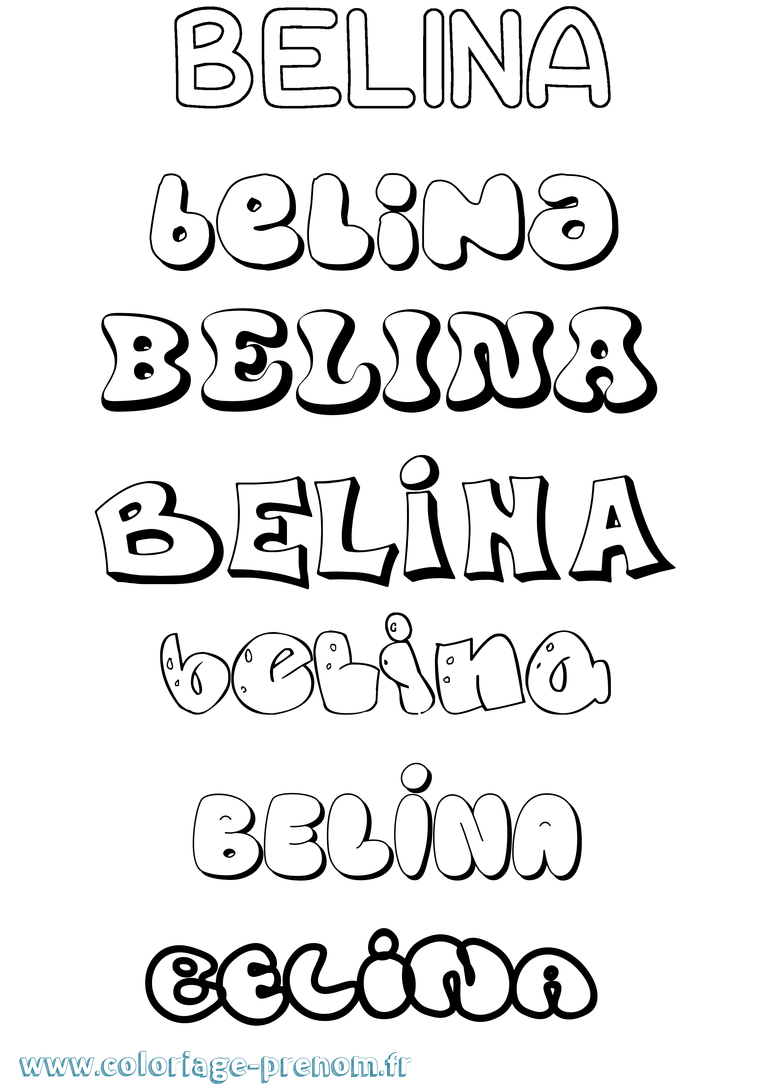Coloriage Belina Bubble Coloriage prénom Belina Bubble