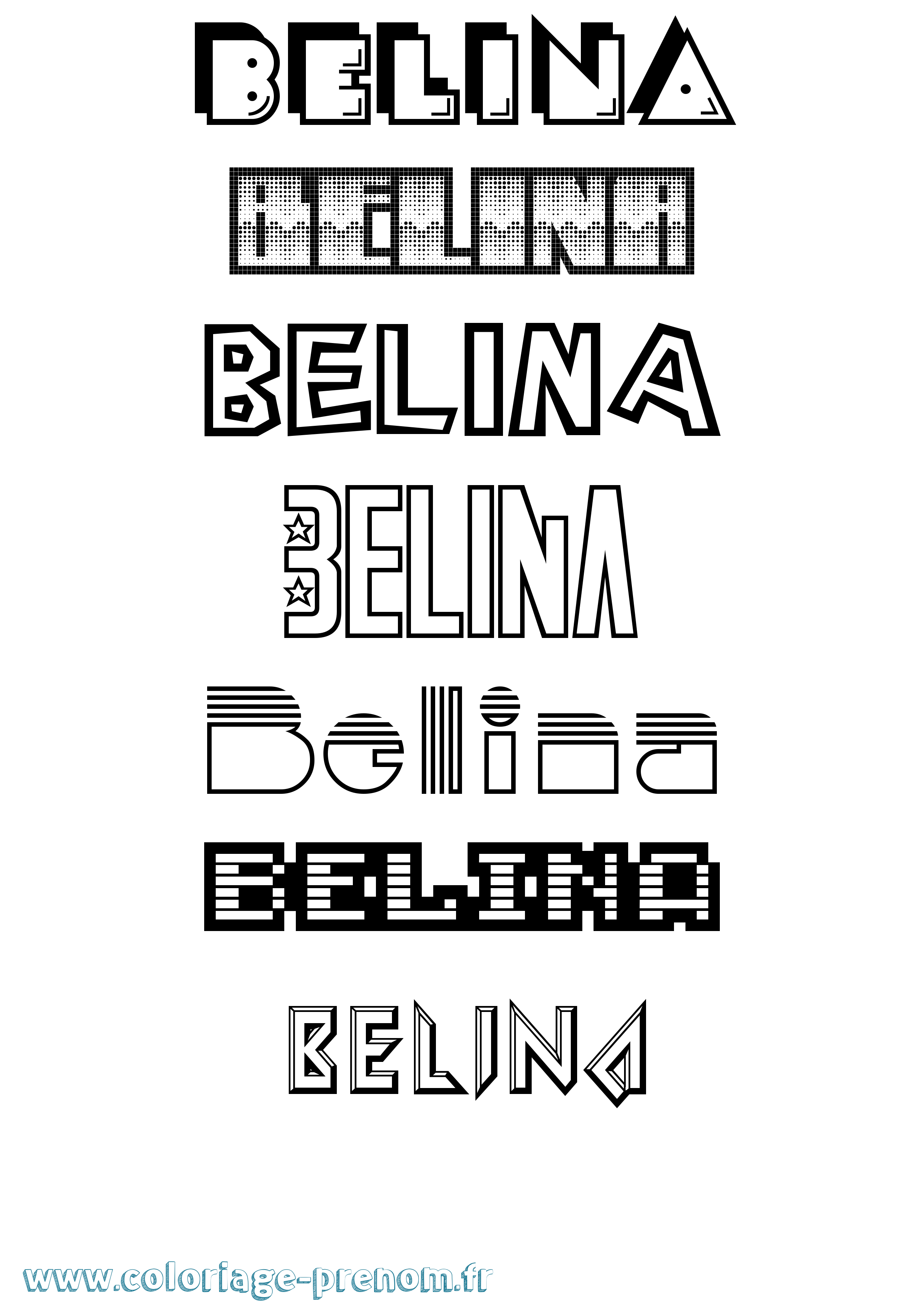 Coloriage Belina Jeux Vidéos Coloriage prénom Belina Jeux Vidéos