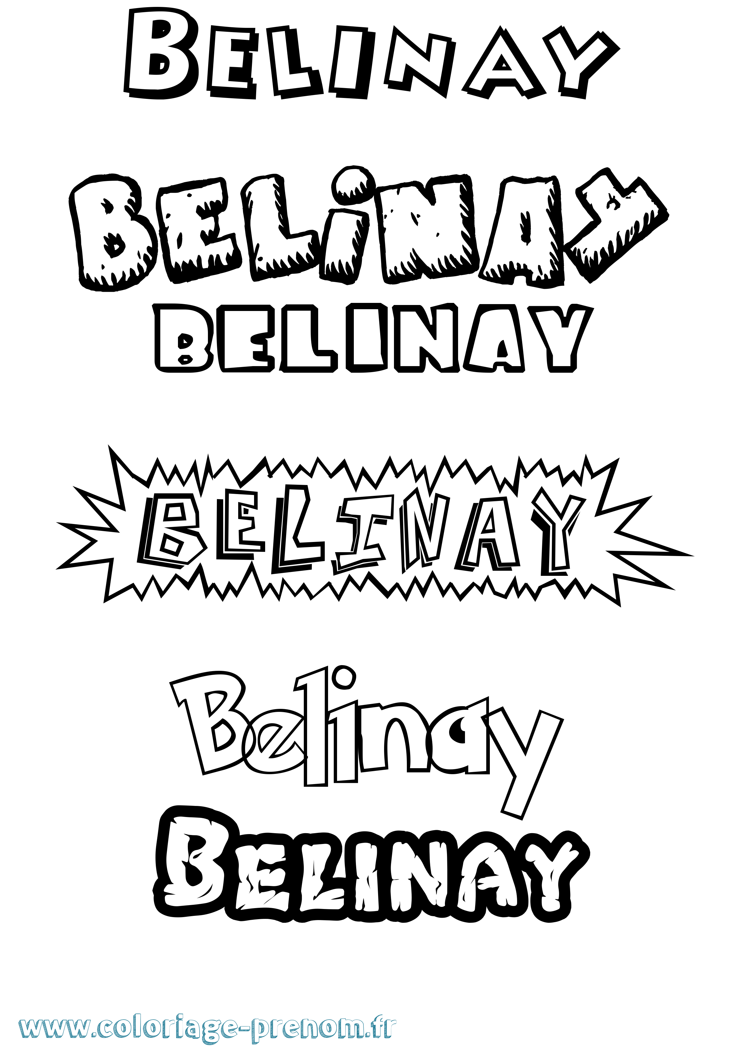 Coloriage prénom Belinay Dessin Animé