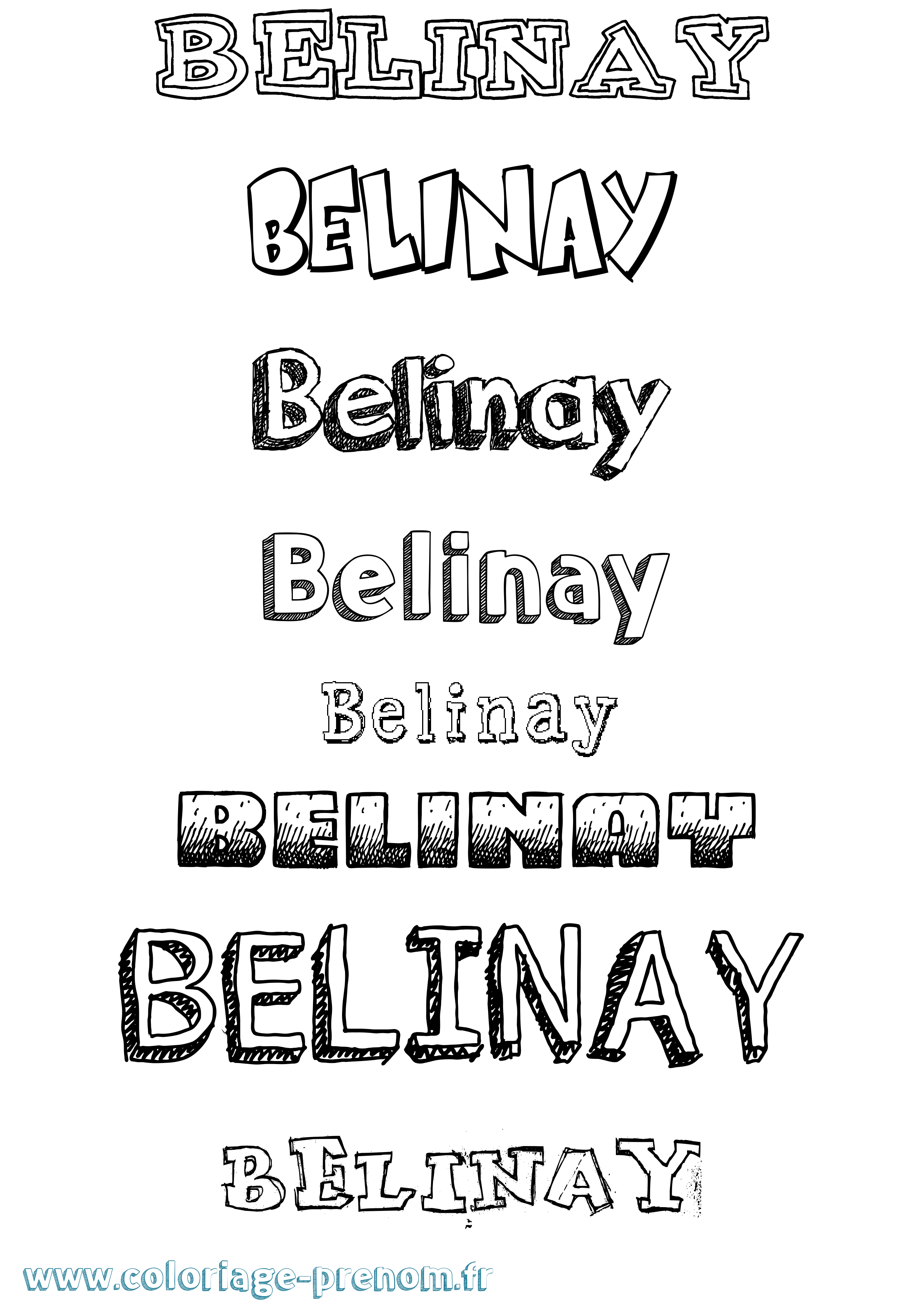 Coloriage prénom Belinay Dessiné