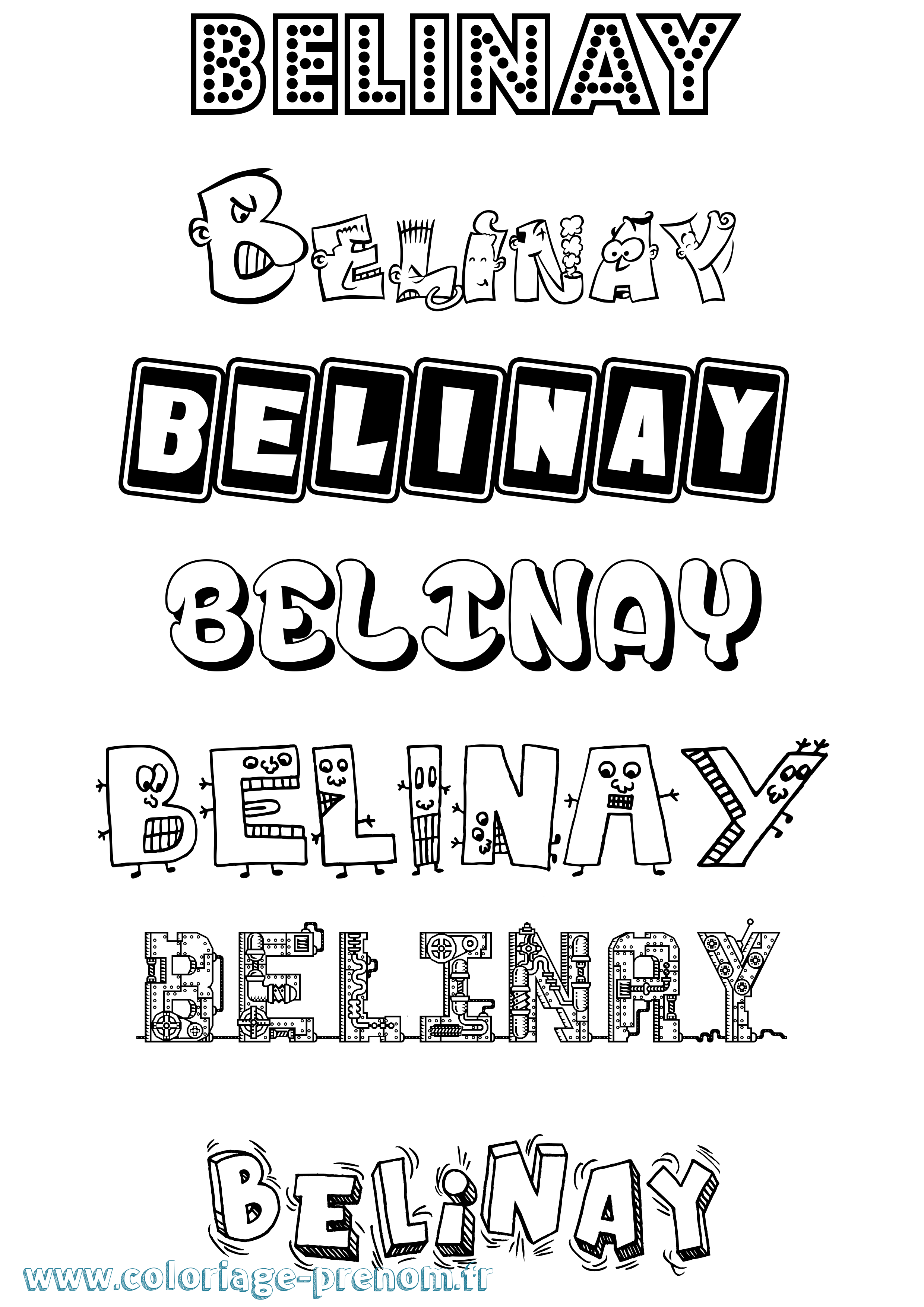 Coloriage Belinay Fun Coloriage prénom Belinay Fun