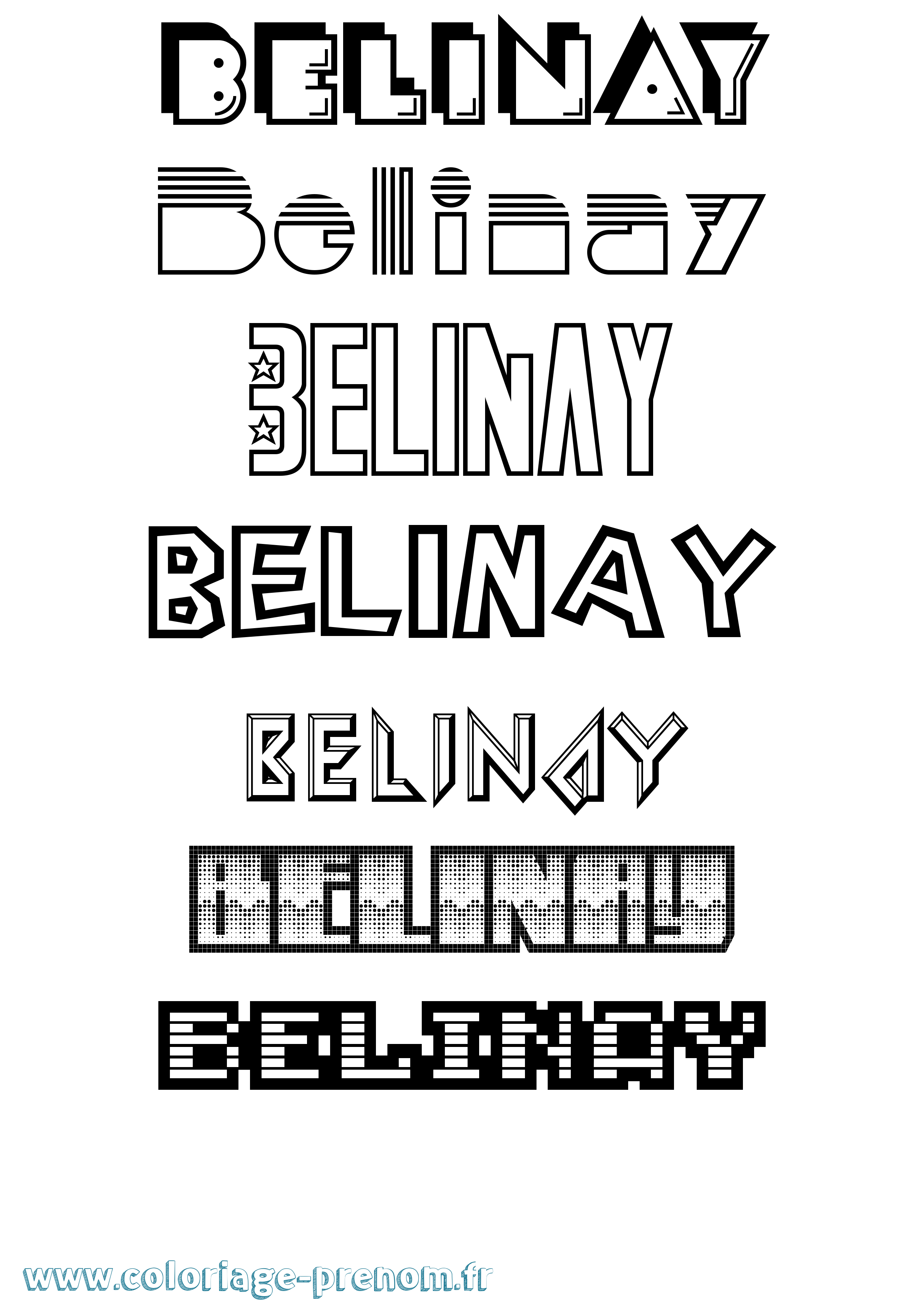 Coloriage prénom Belinay Jeux Vidéos